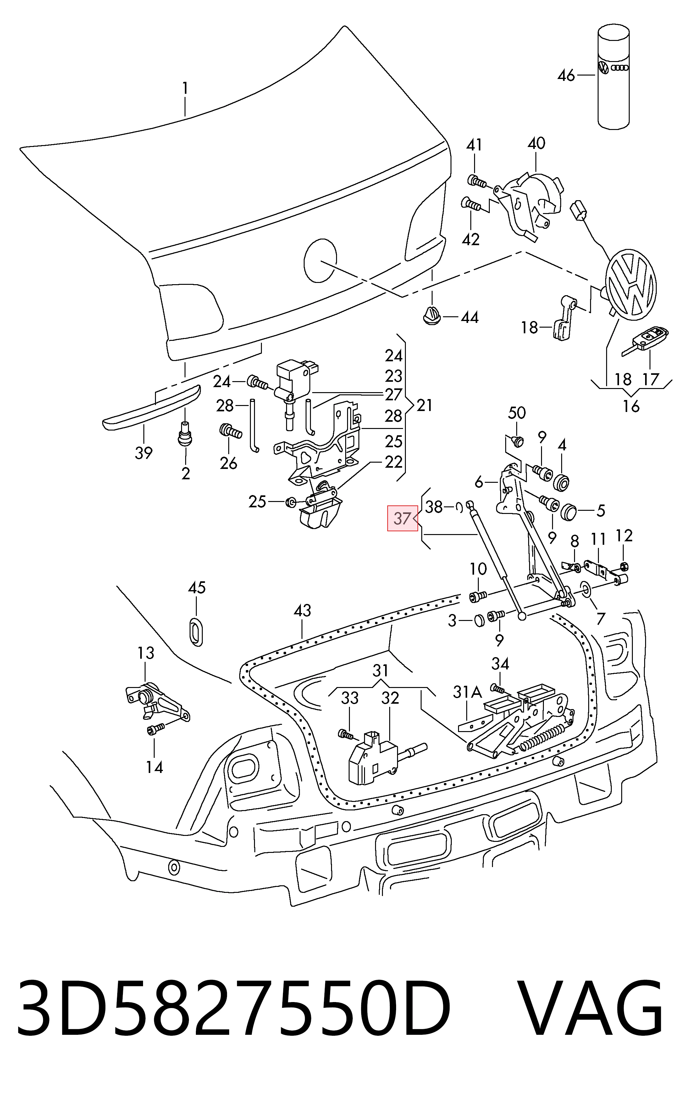 Газовый упор багажника Magneti Marelli GS1137