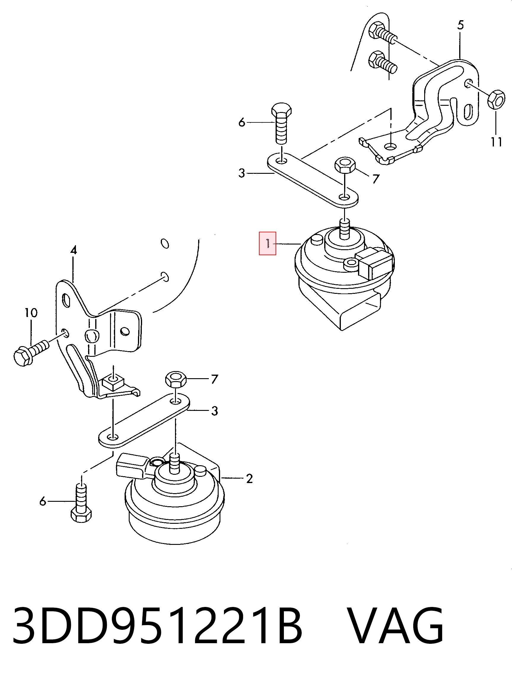 Автомобильный клаксон VAG 3DD951221B цена, от 452.5 UAH