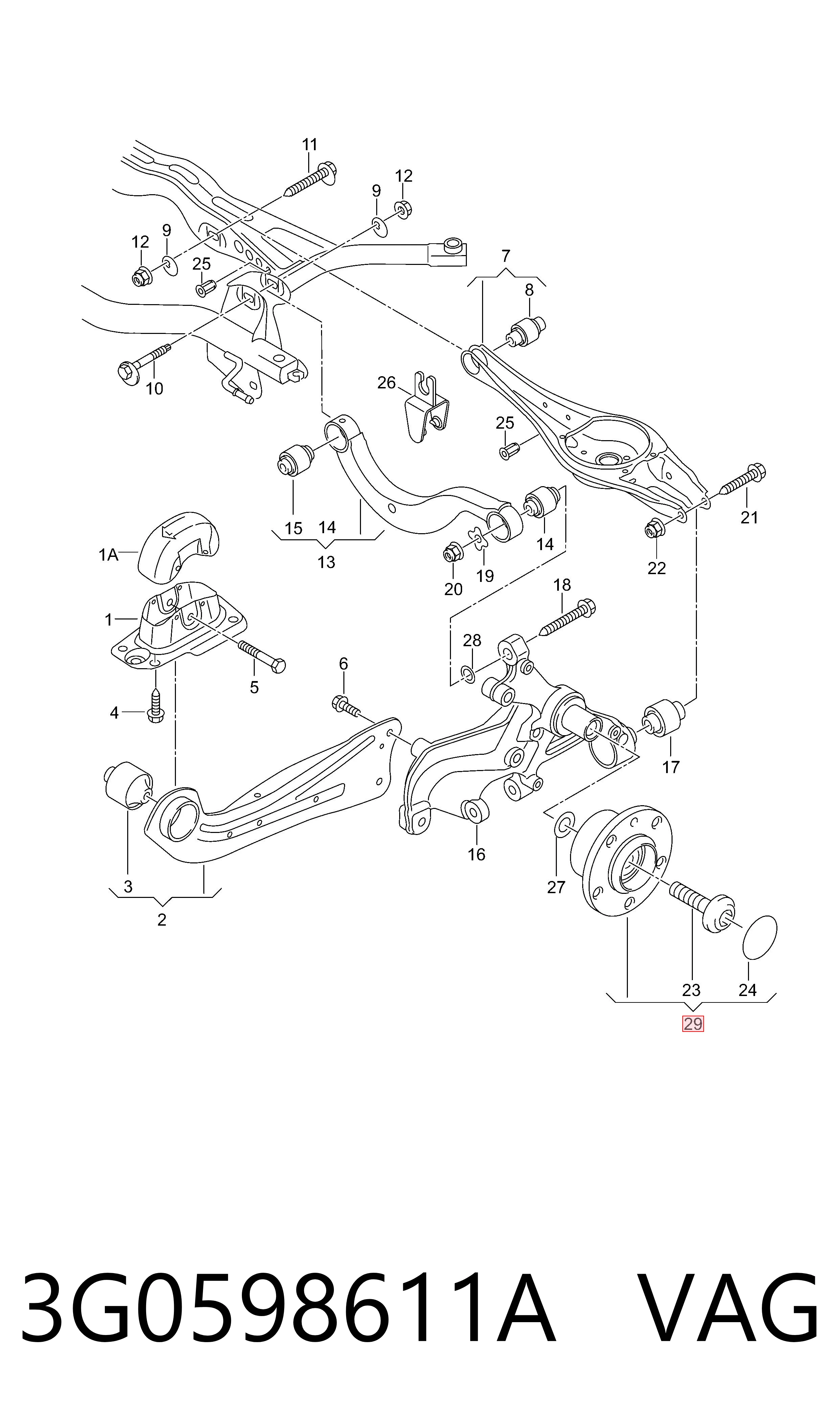 Ступицы задних колес VAG 3G0598611A цена, от 25.34 USD