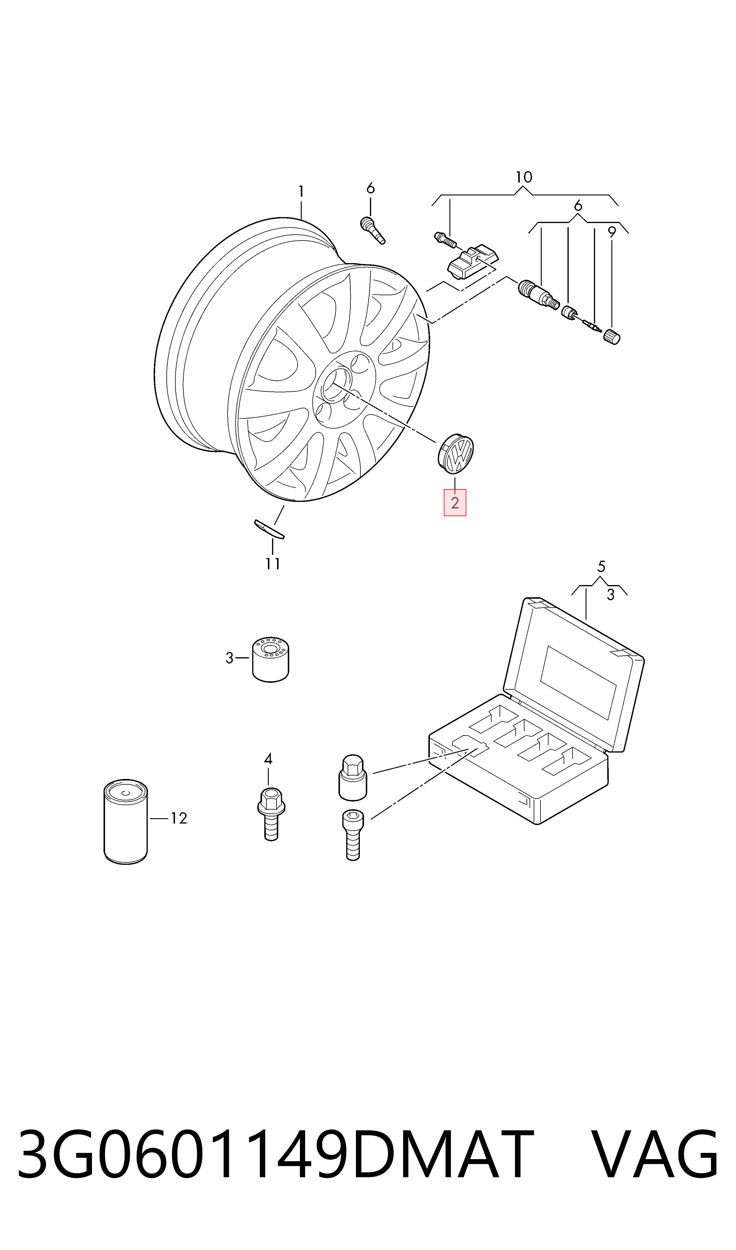 3G0601149DMAT VAG Колпаки на диски