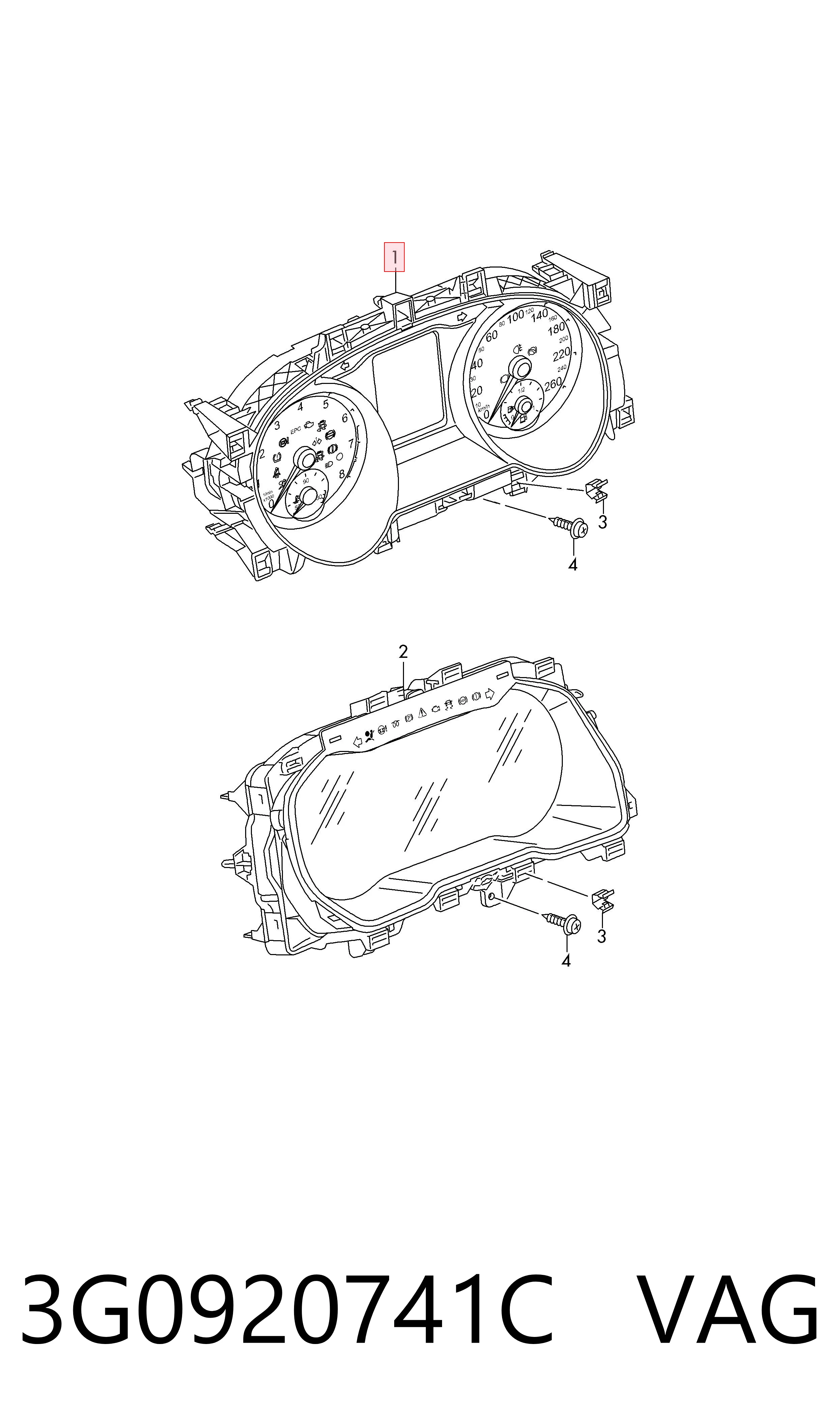 3G0920741C VAG Щиток приборов