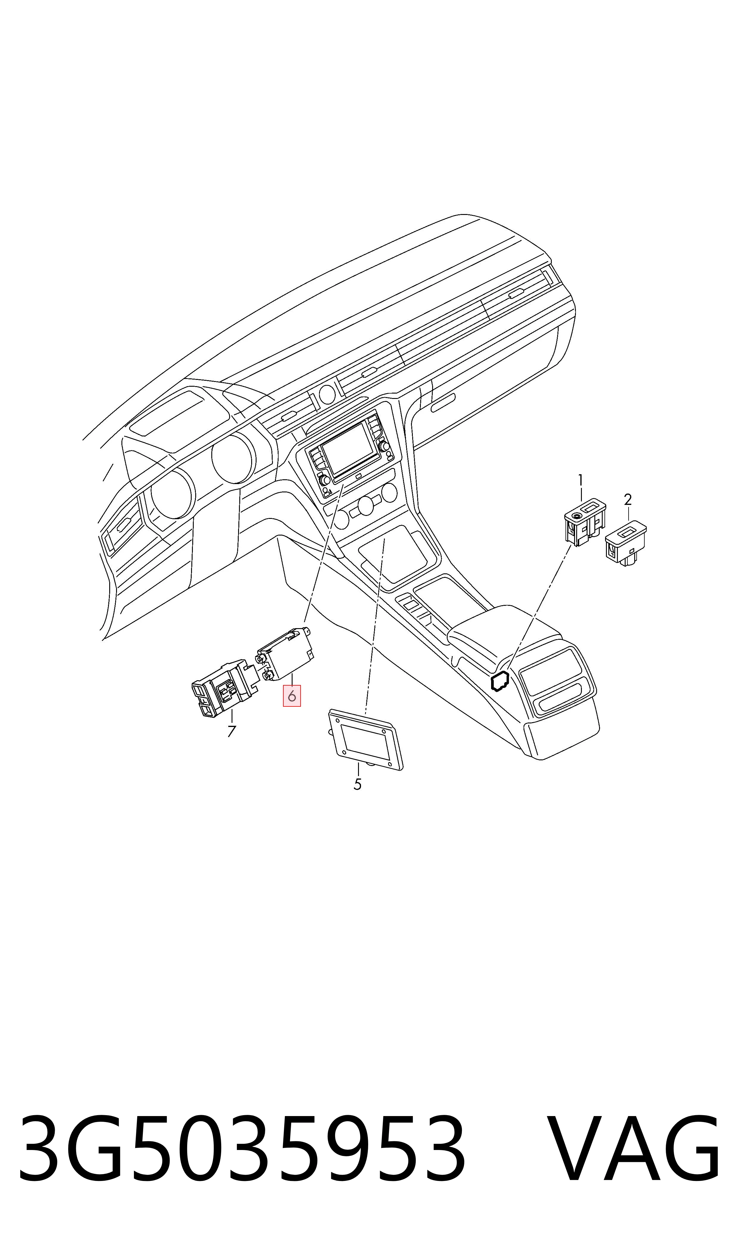 3G5035953 VAG USB-разветвитель