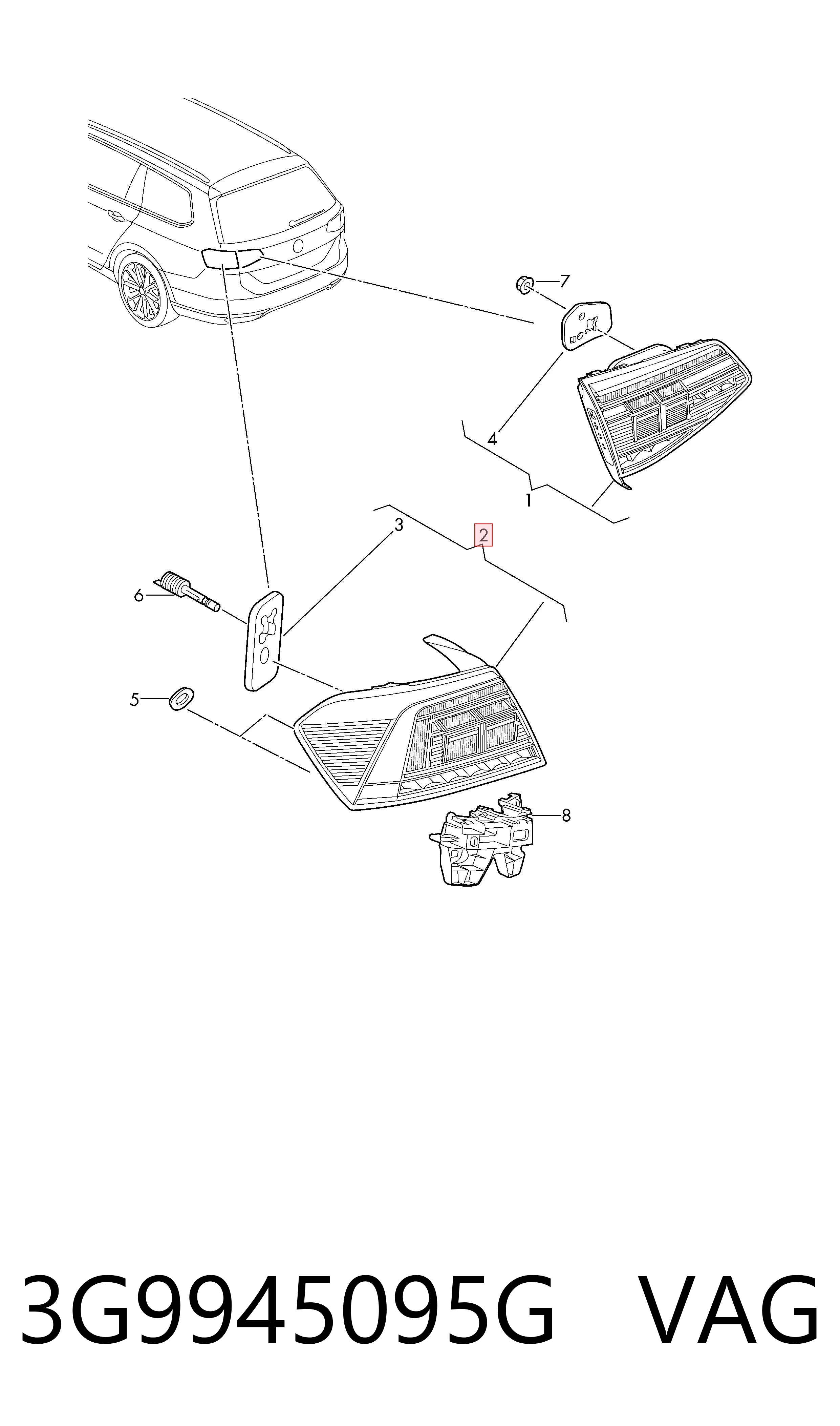 3G9945095G VAG Фонарь задний