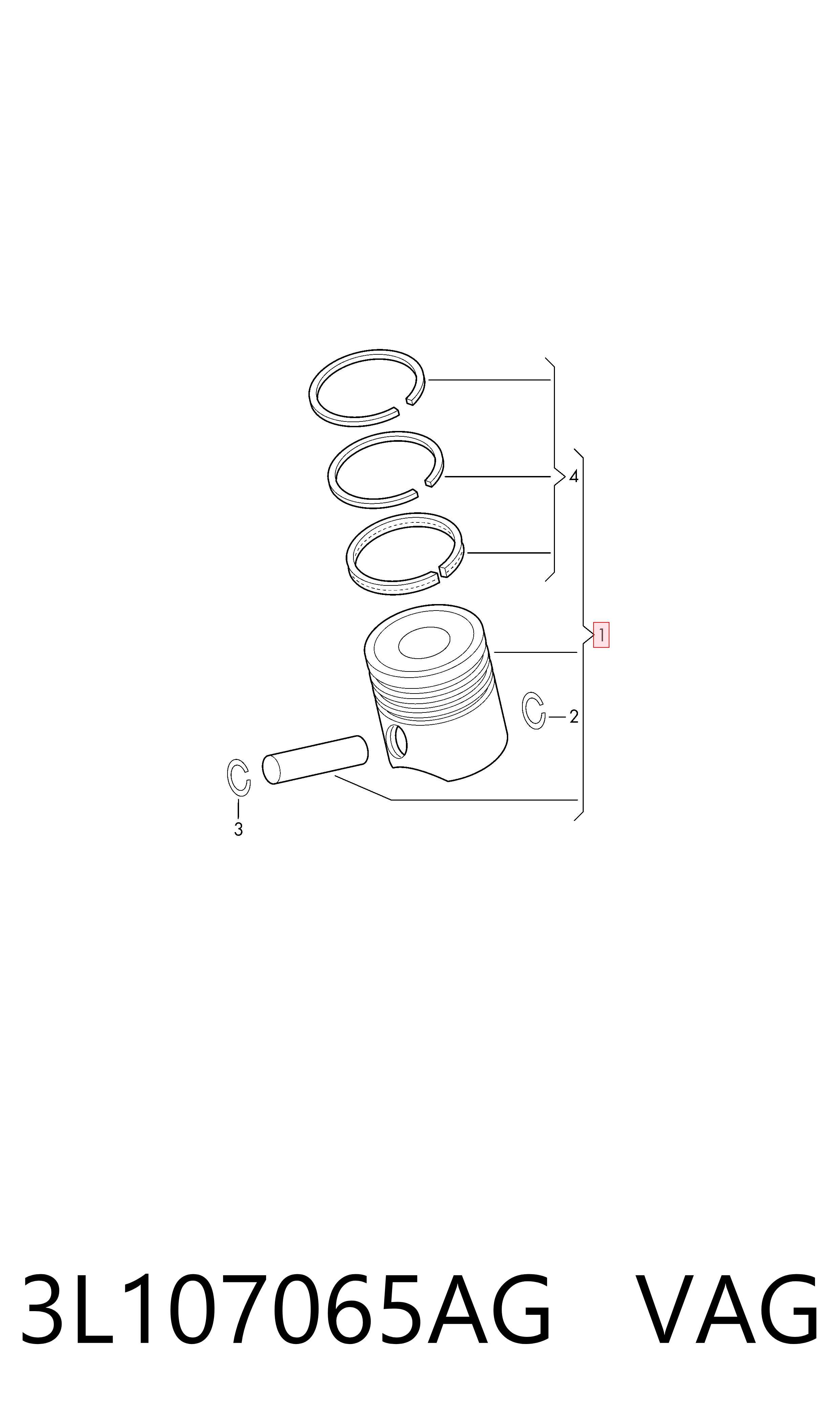 Поршень в сборе Volkswagen AMAROK пикап (2HA, 2HB, S1B, S6B, S7A, S7B) (2010 - 2026) цена, от 30.46 USD