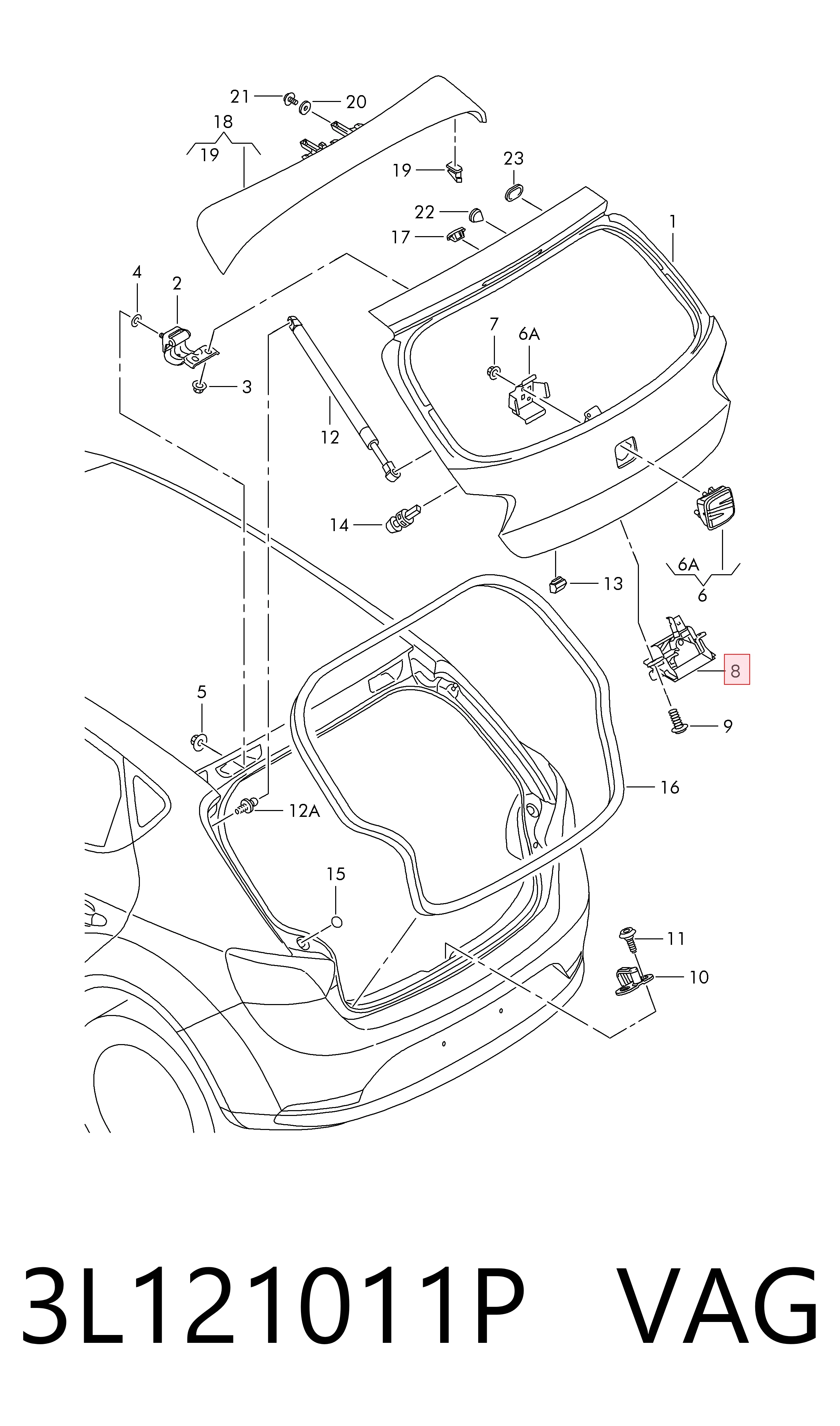  Замок багажника Seat Ibiza 4