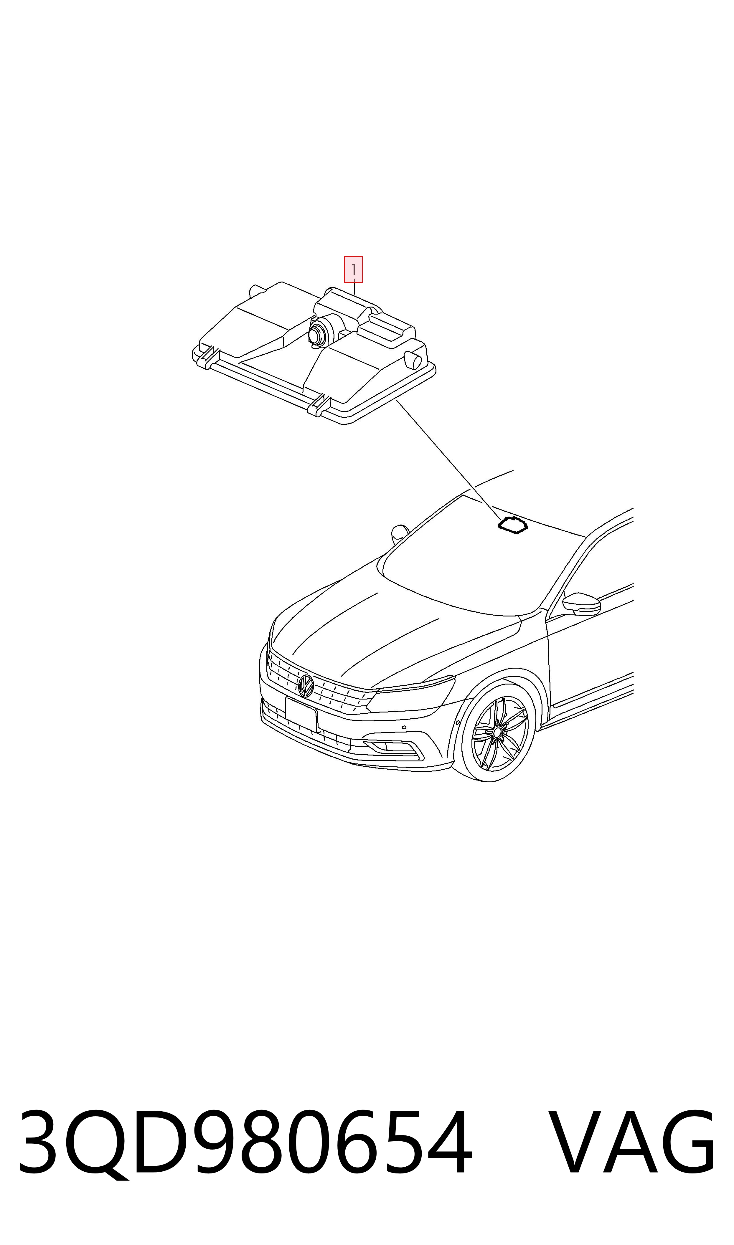 3QD980654 VAG Камера системы обеспечения видимости