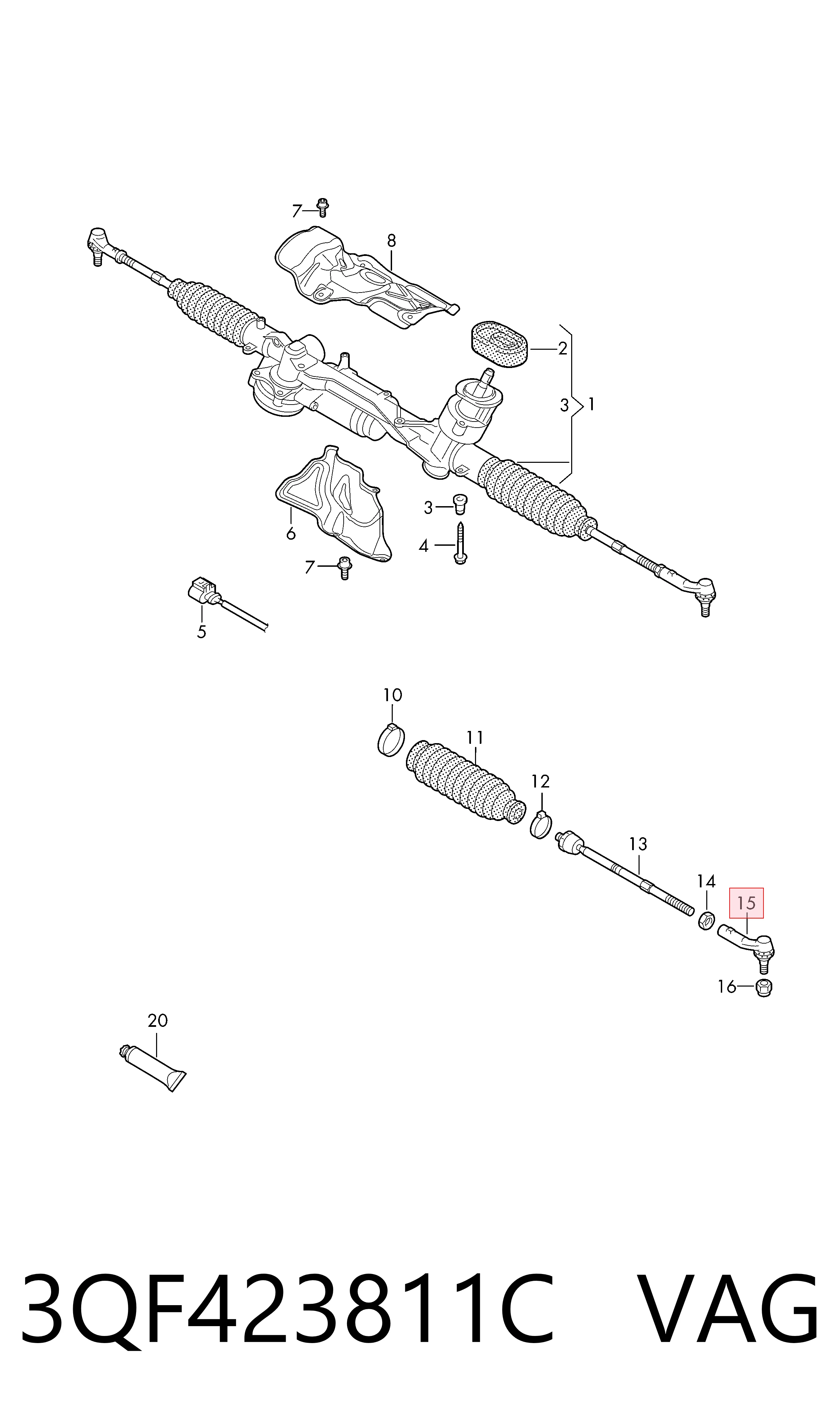 Рулевой наконечник VAG 3QF423811C цена, от 177.64 USD