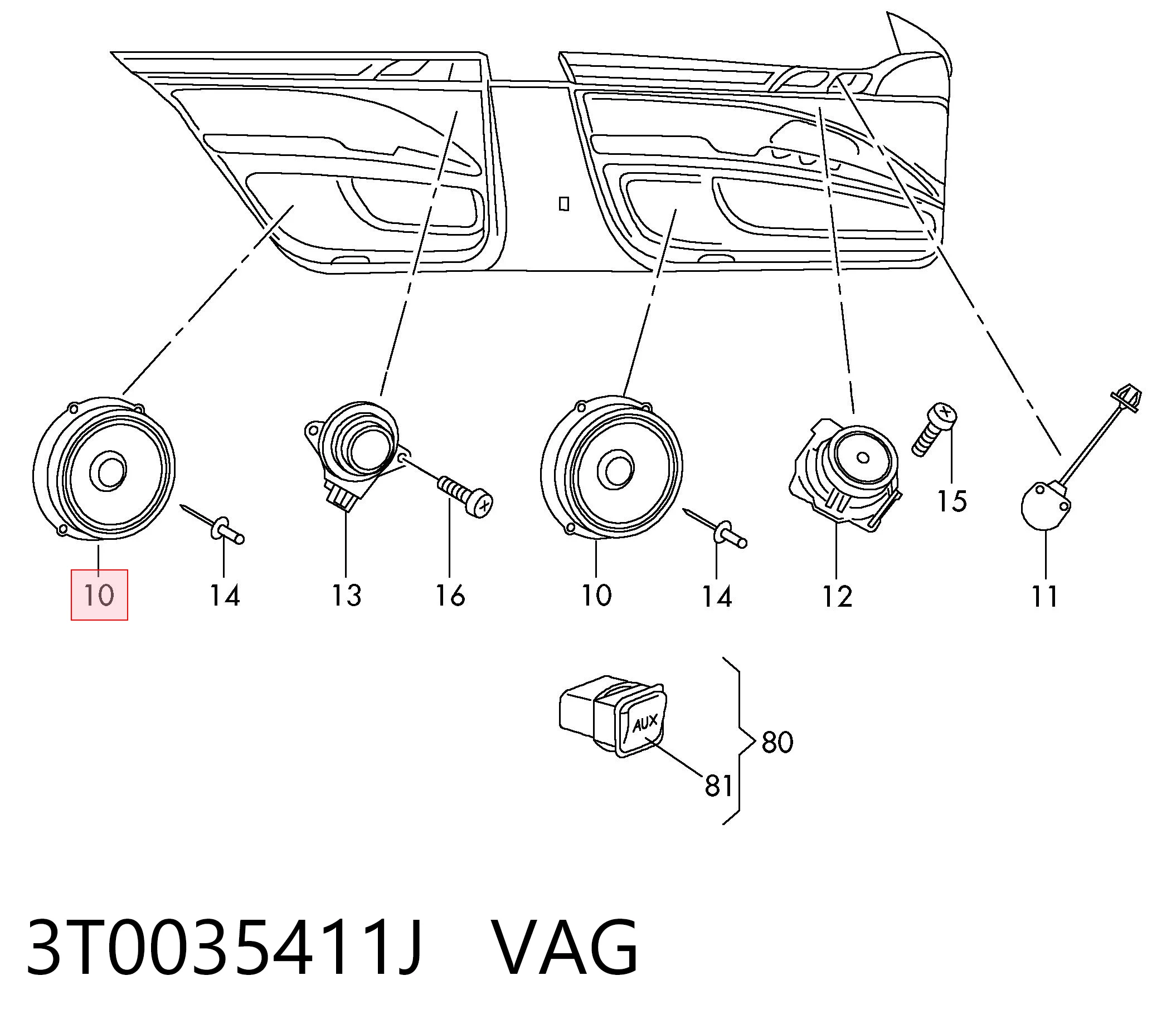 3T0035411J VAG Динамик передний