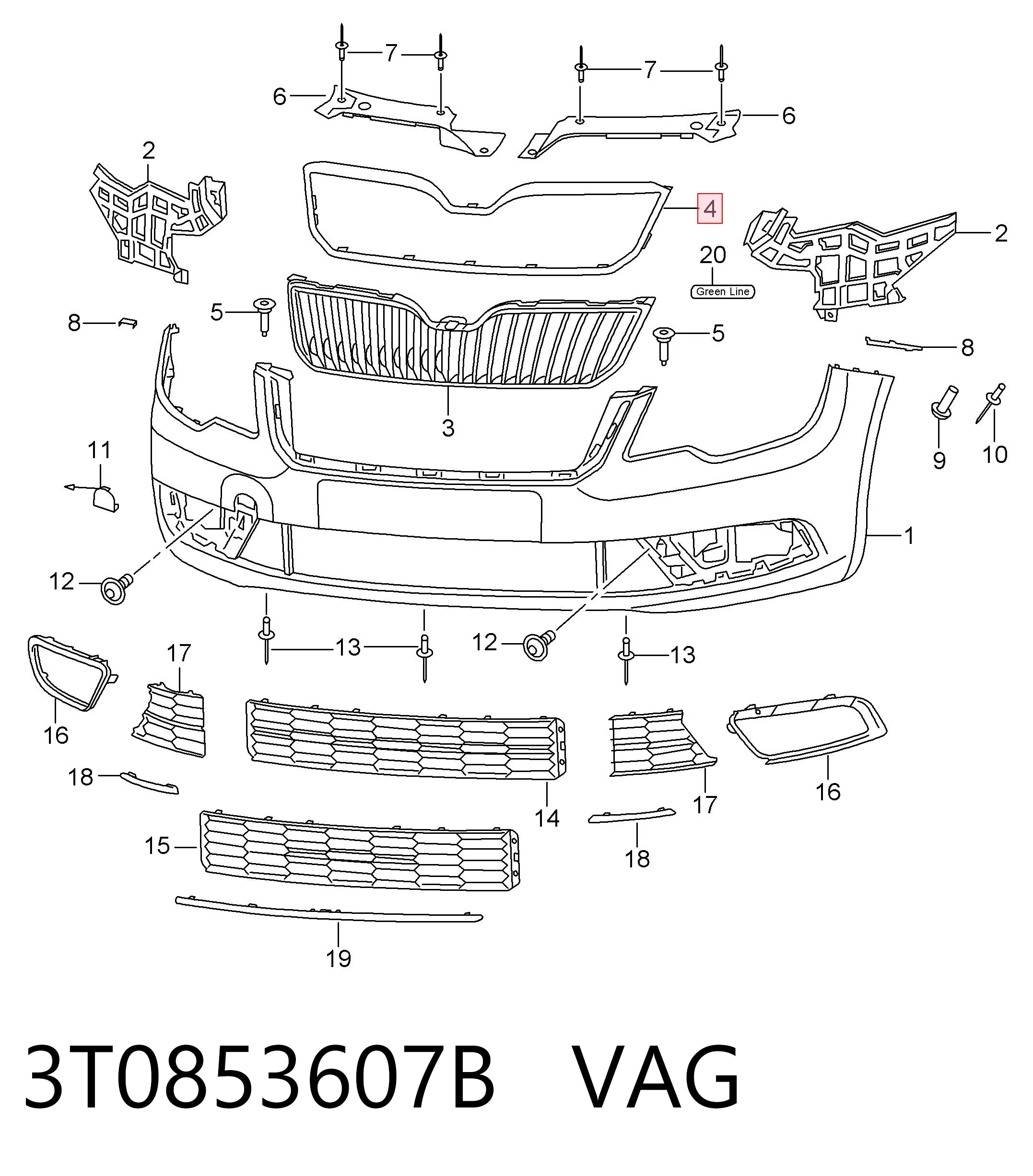 Накладка (рамка) решетки радиатора AND 30853288 цена, от 29.05 USD