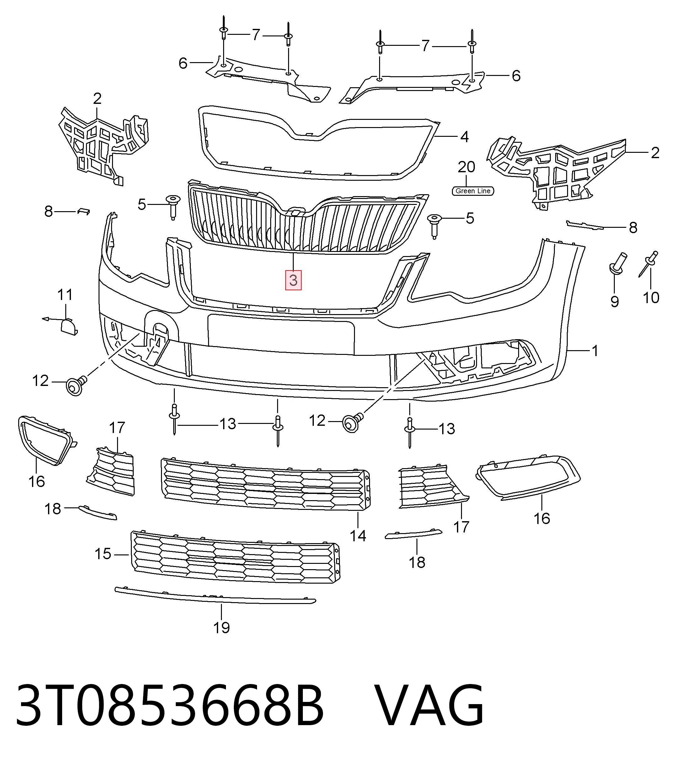 Купить 30853022 AND Решетка радиатора