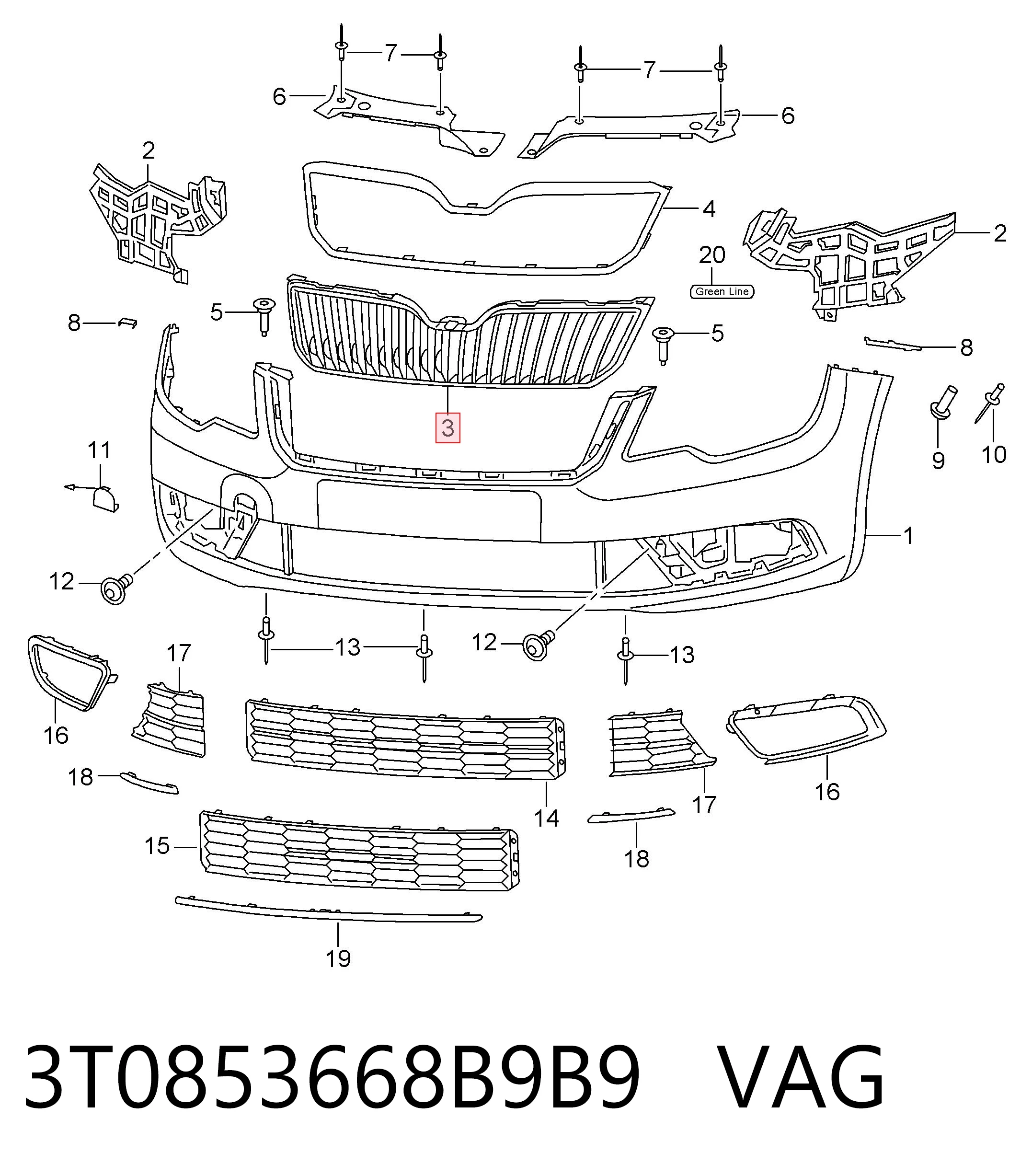 Облицовка радиатора AND 30853022 цена, от 46.82 USD