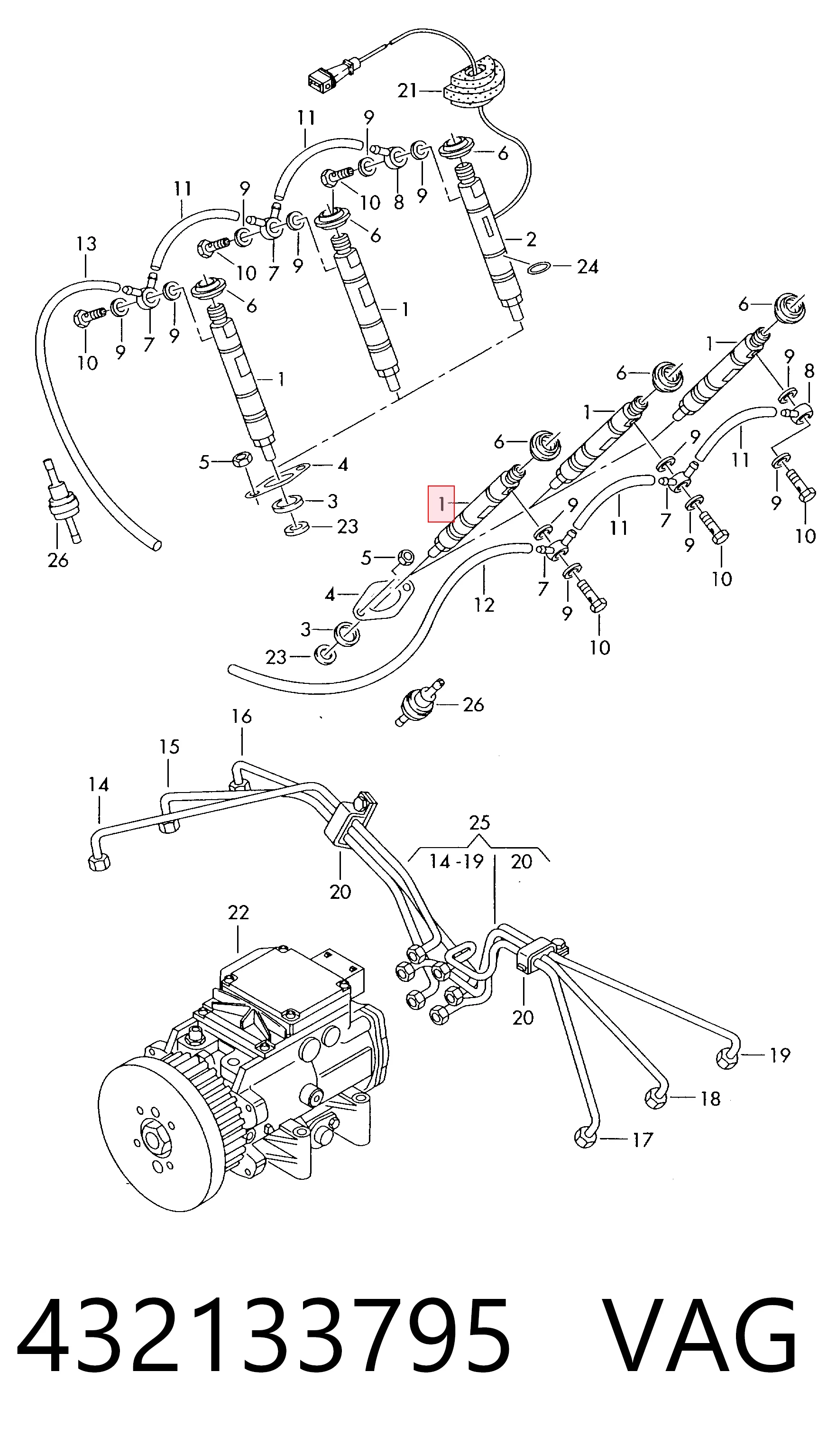 Форсунка инжектора Audi A4 B6 седан (8E2) (2000 - 2005) цена, от 12.60 USD