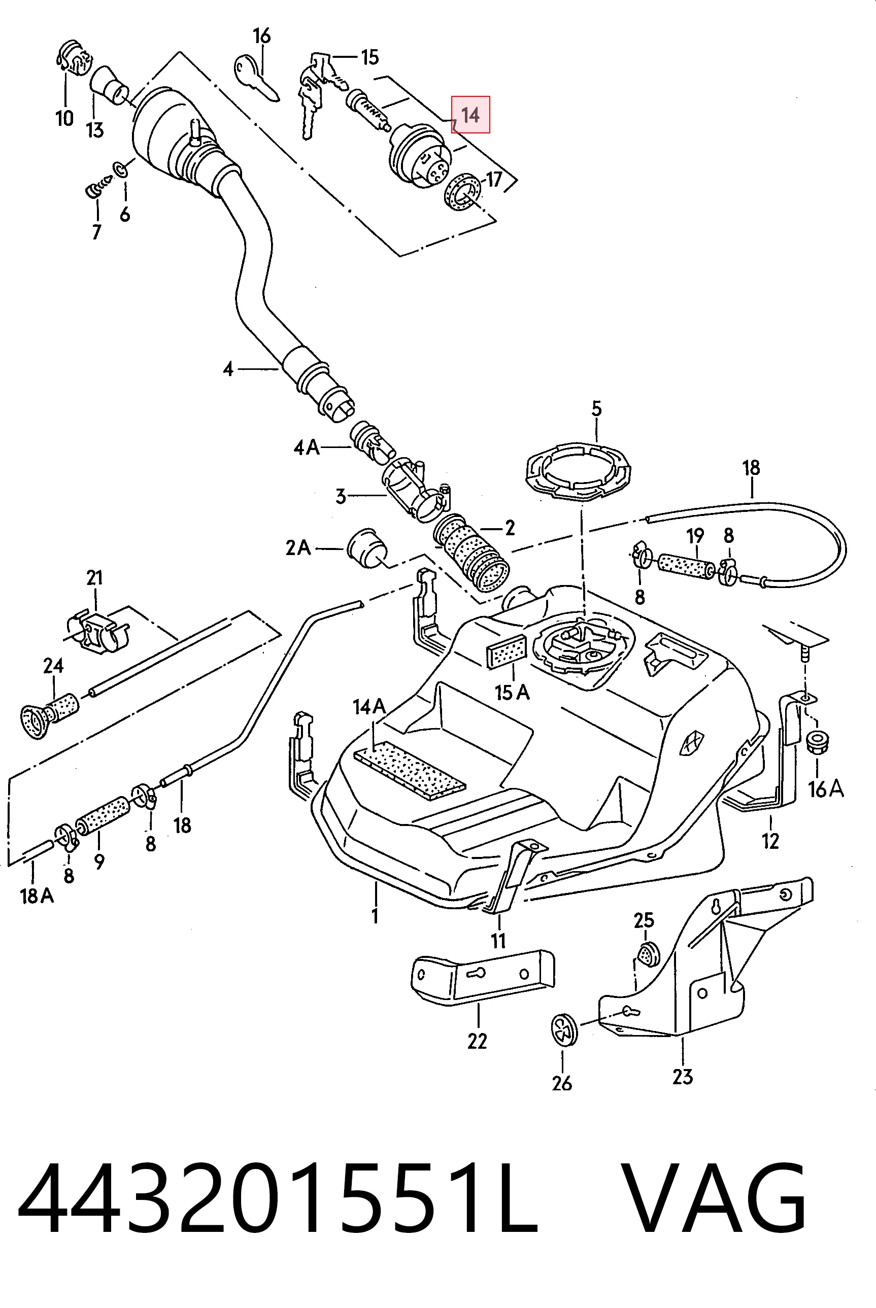 Пробка топливного бака Audi 80 B3 седан (89, 89Q, 8A) (1986 - 1991) цена, от 4.77 USD