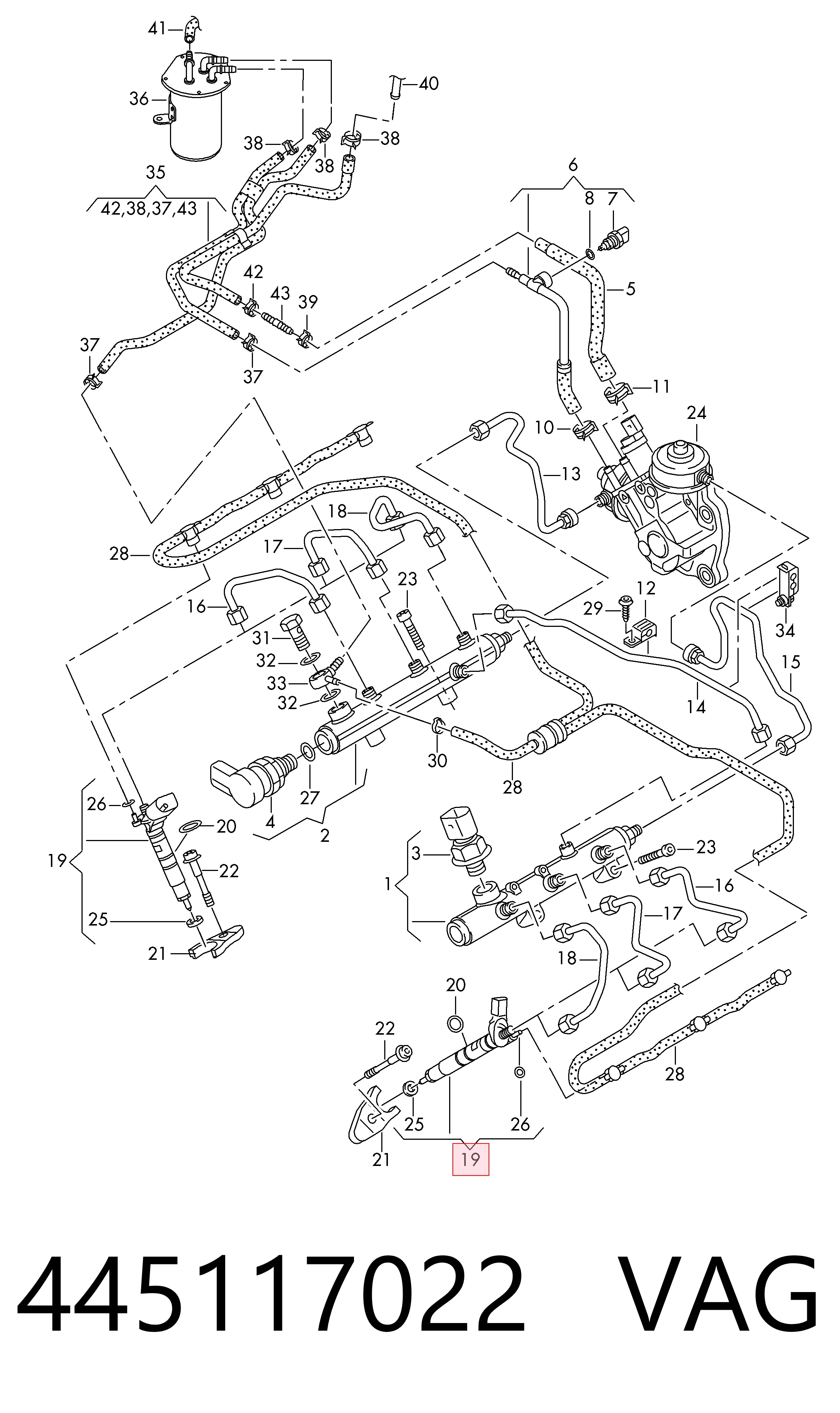Форсунки Renault (RVI) 0445117021