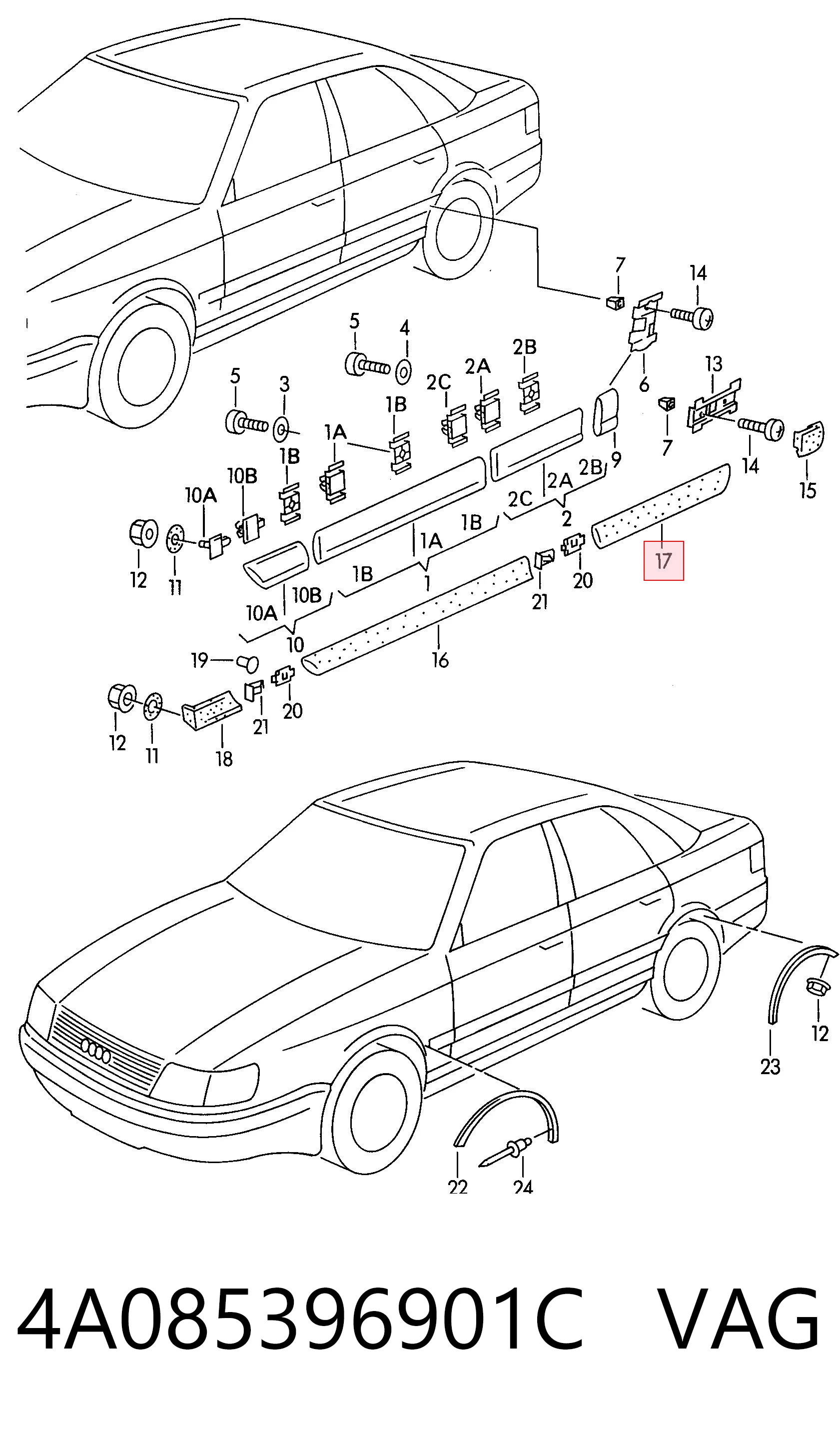 4A085396901C VAG Надставка двери задней