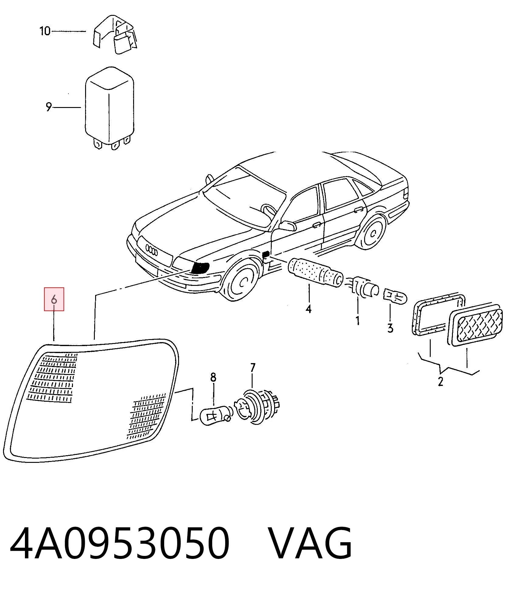 Правый указатель поворота TYC 185001012B цена, от 11.33 USD