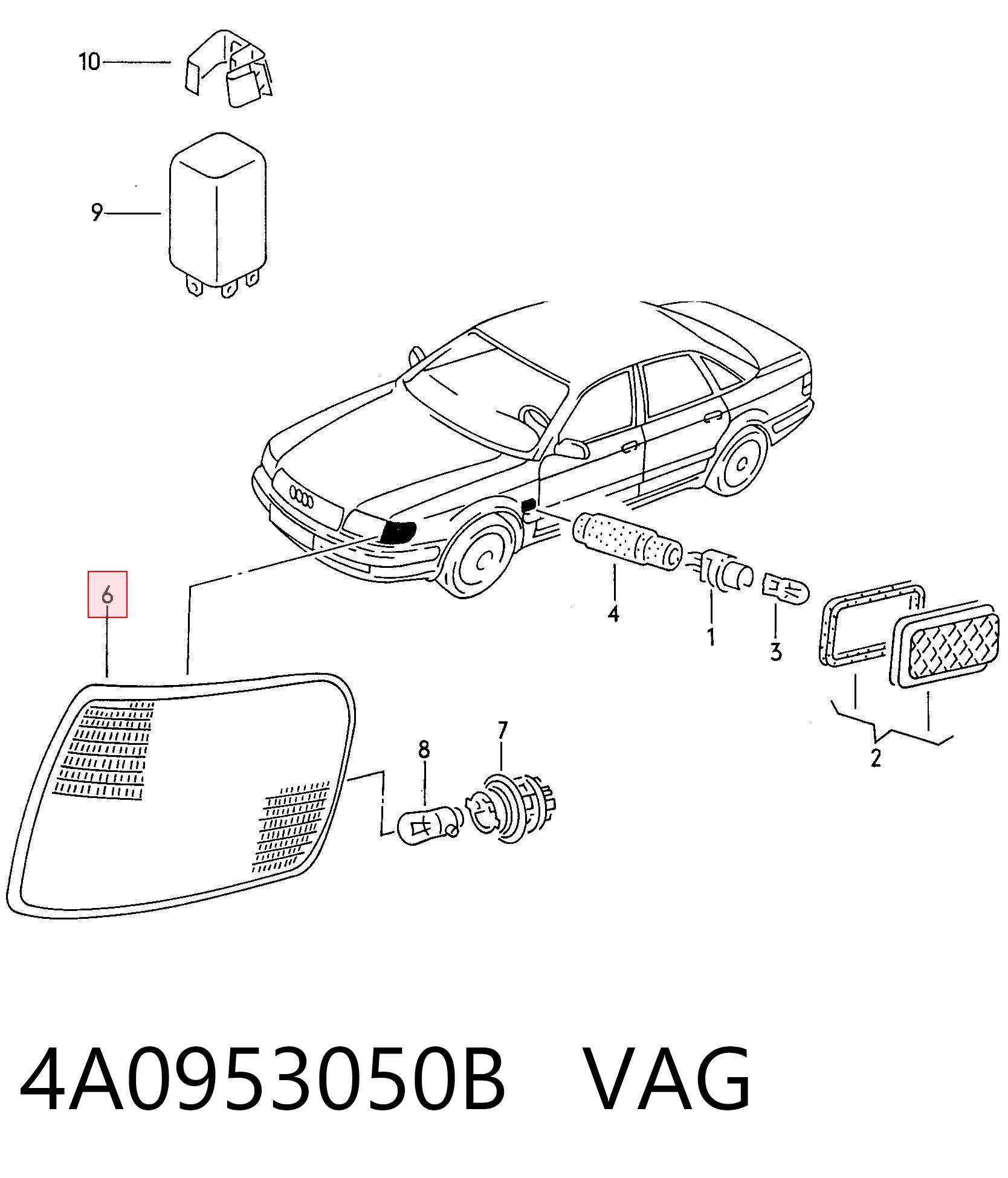 Указатель поворота правый TYC FP0012K4T