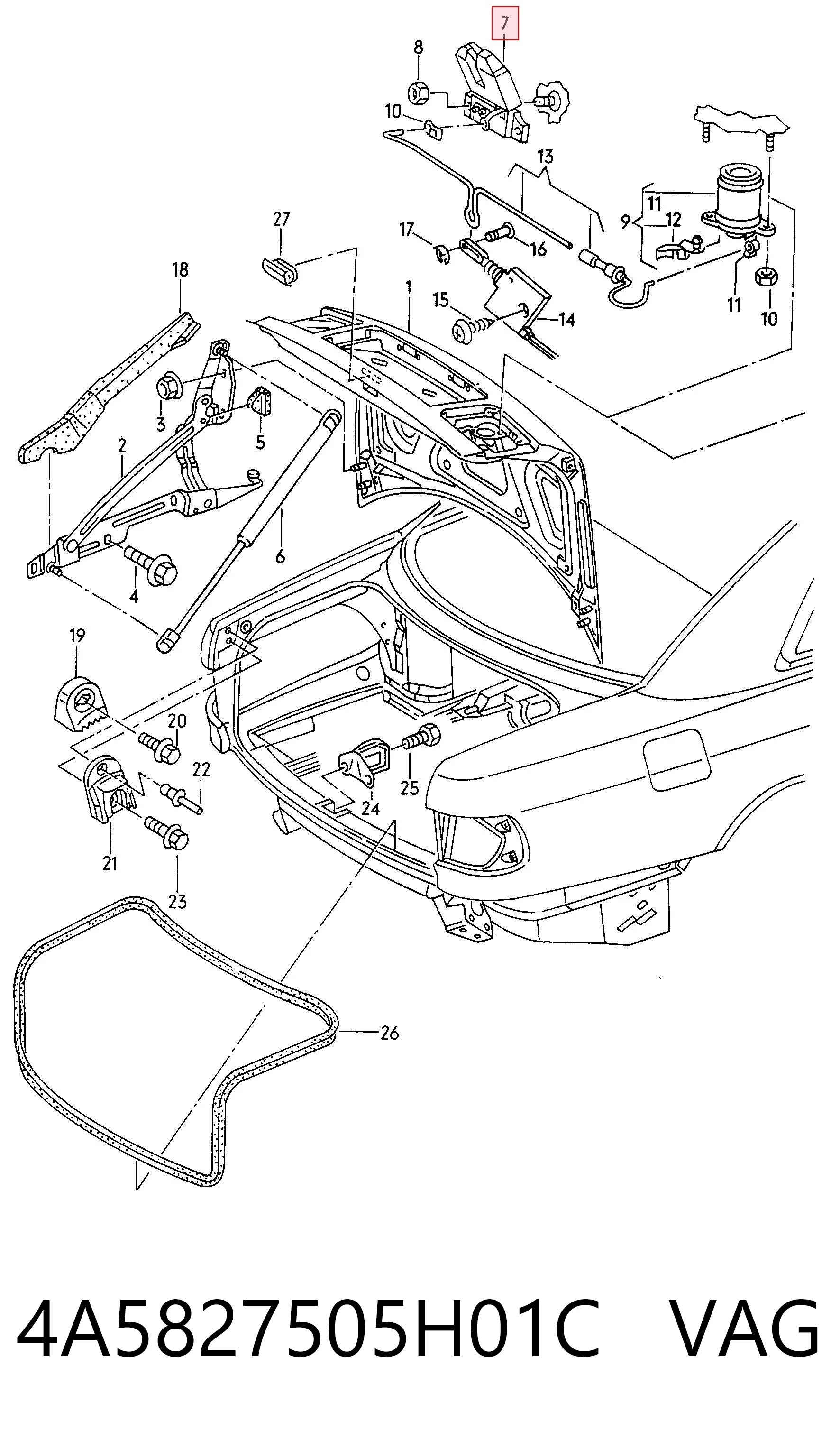4A5827505H01C VAG Замок пятой двери
