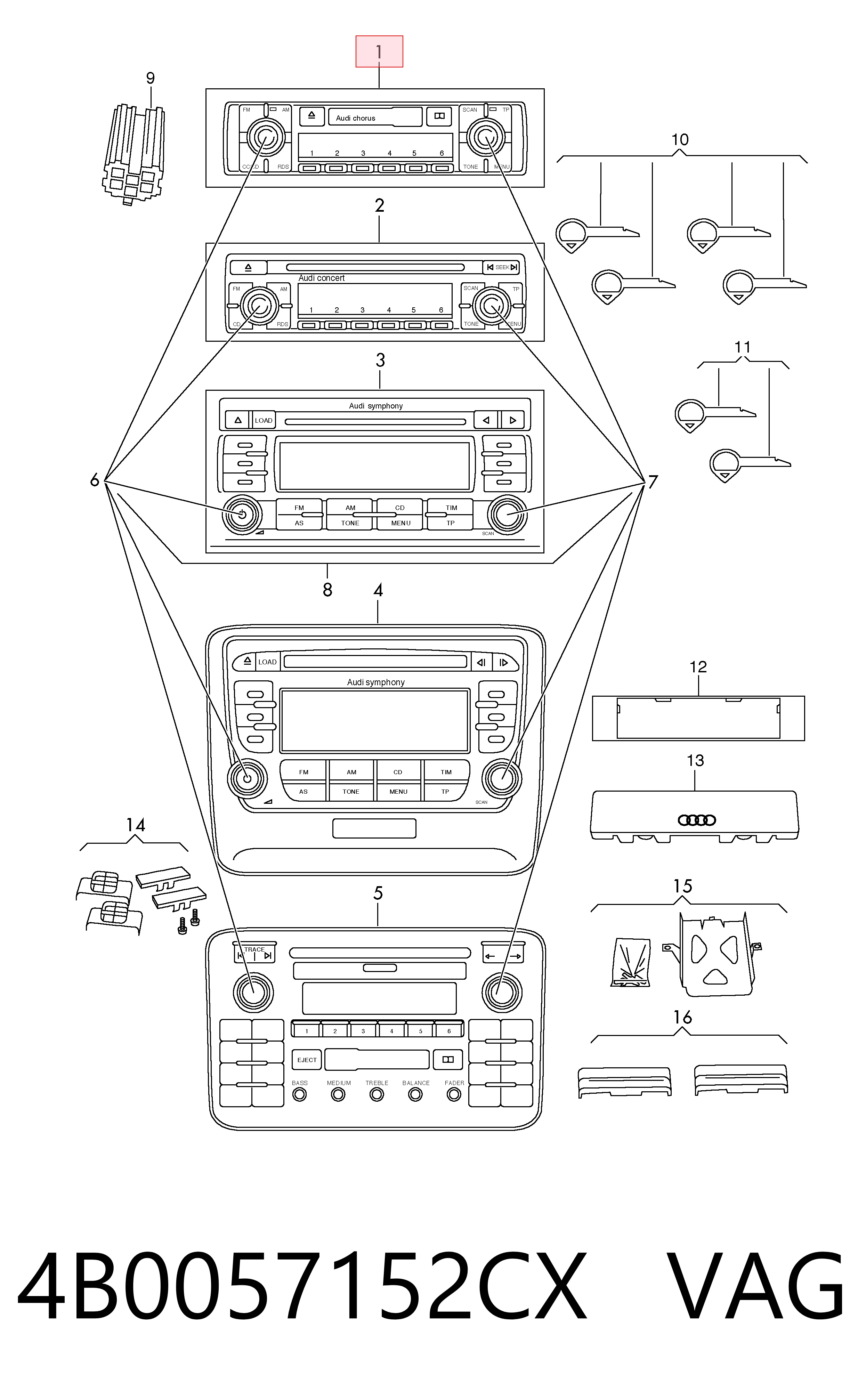 Радиоприемник на Audi A6 C5 4B2, 4B4