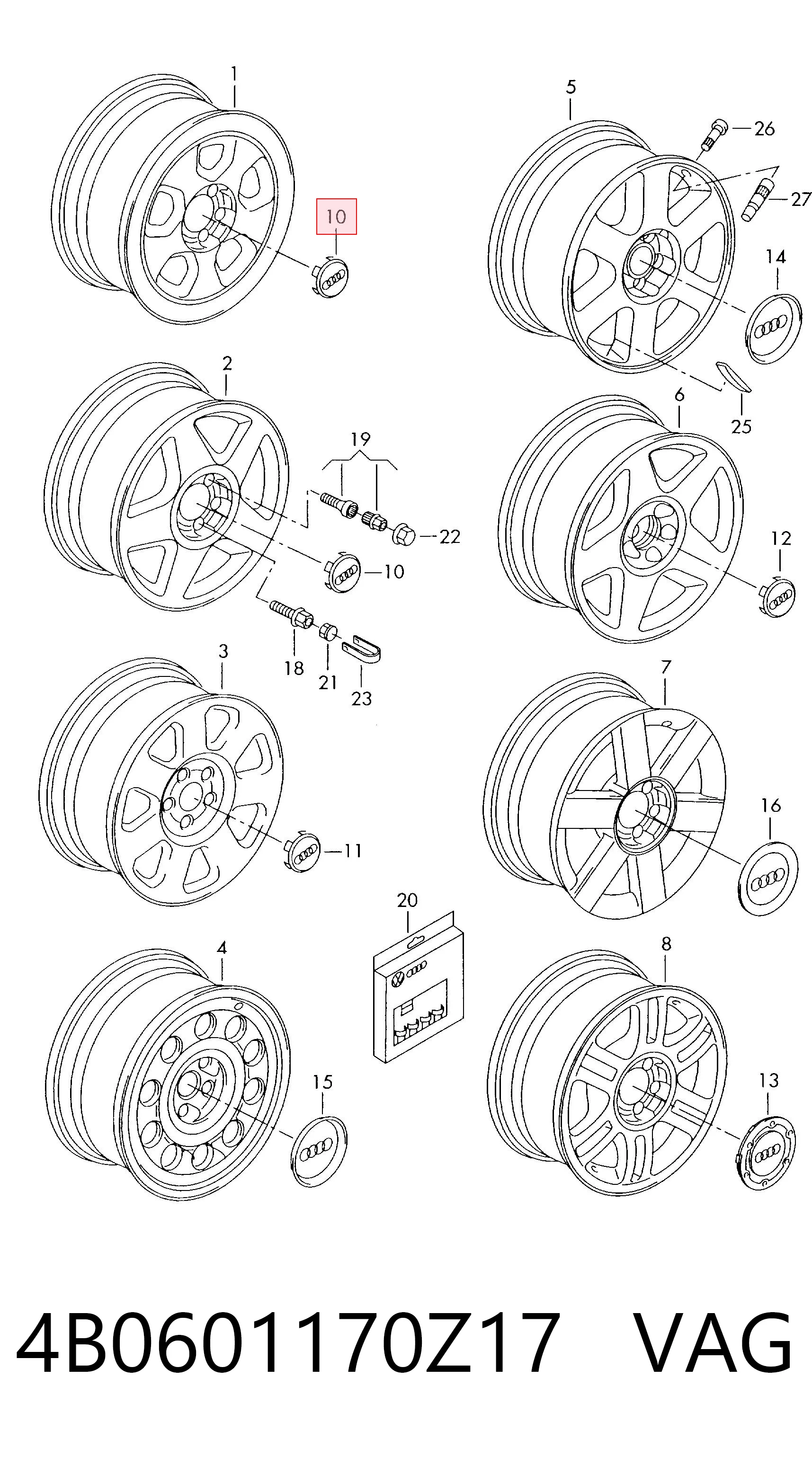 4B0601170Z17 VAG Колпаки на диски