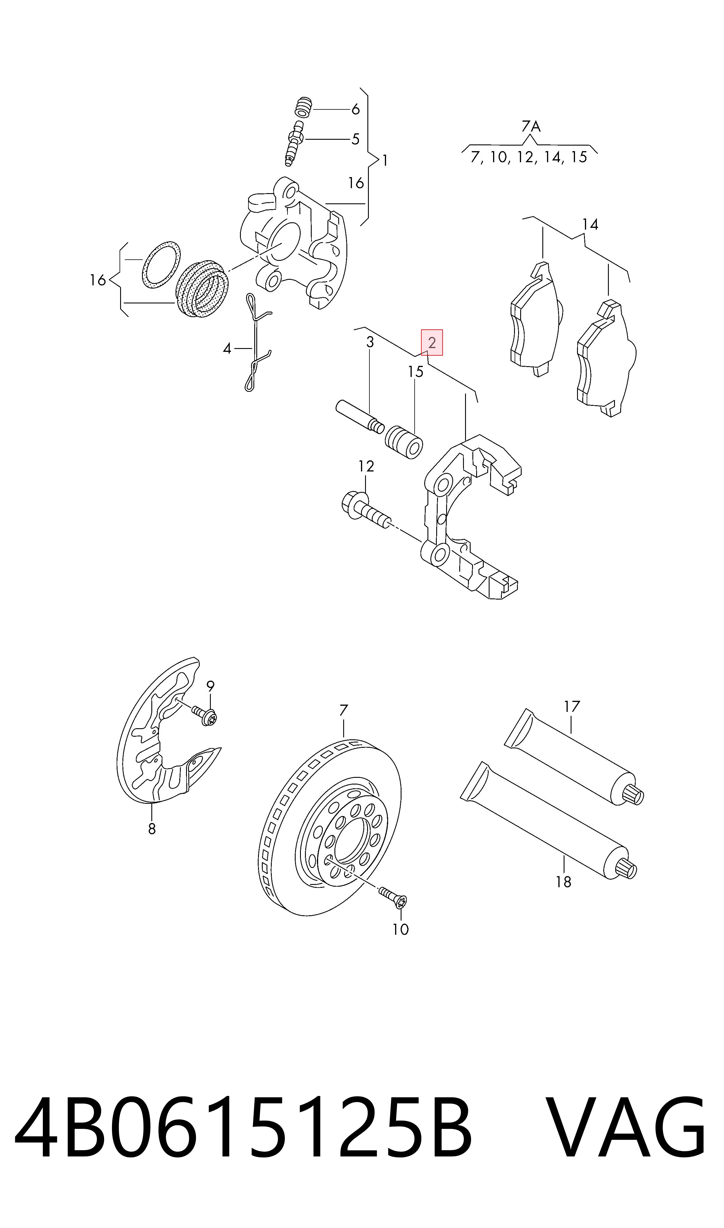 Скоба суппорта переднего на Audi A4 B6 8E2