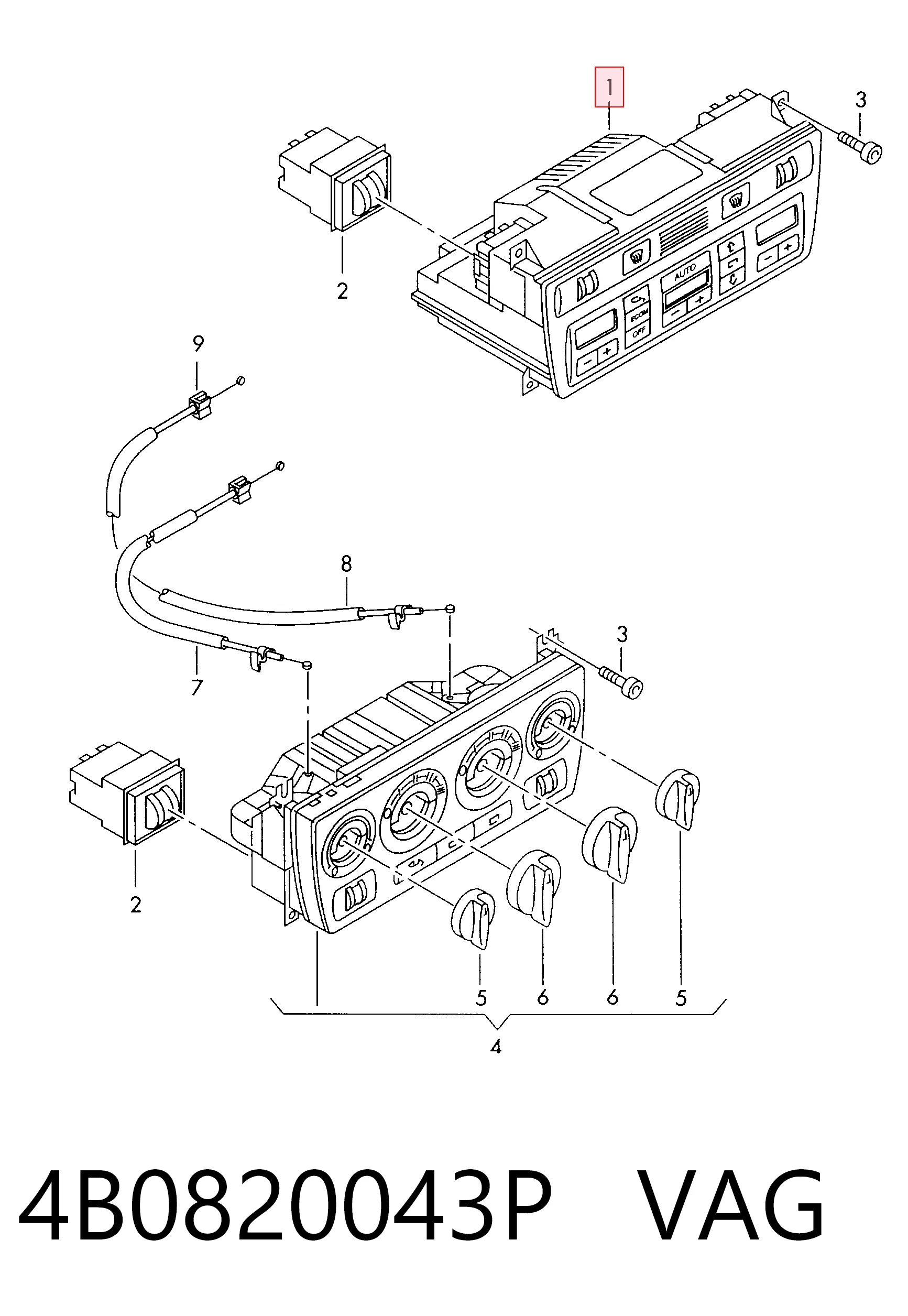 Купить Блок управления кондиционером Ауди А6 C5 4B2, 4B4