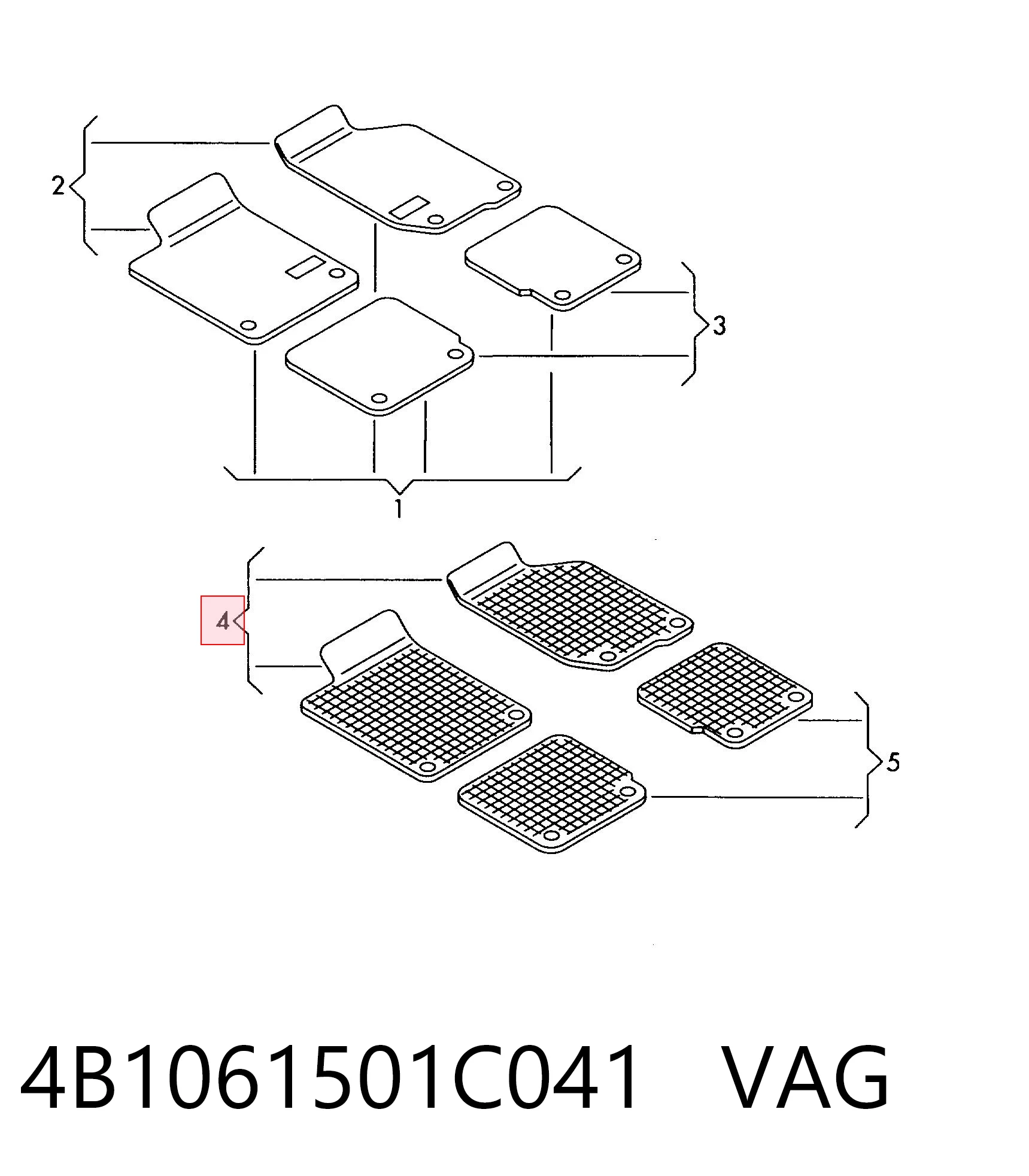 4B1061501C041 VAG Комплект ковров