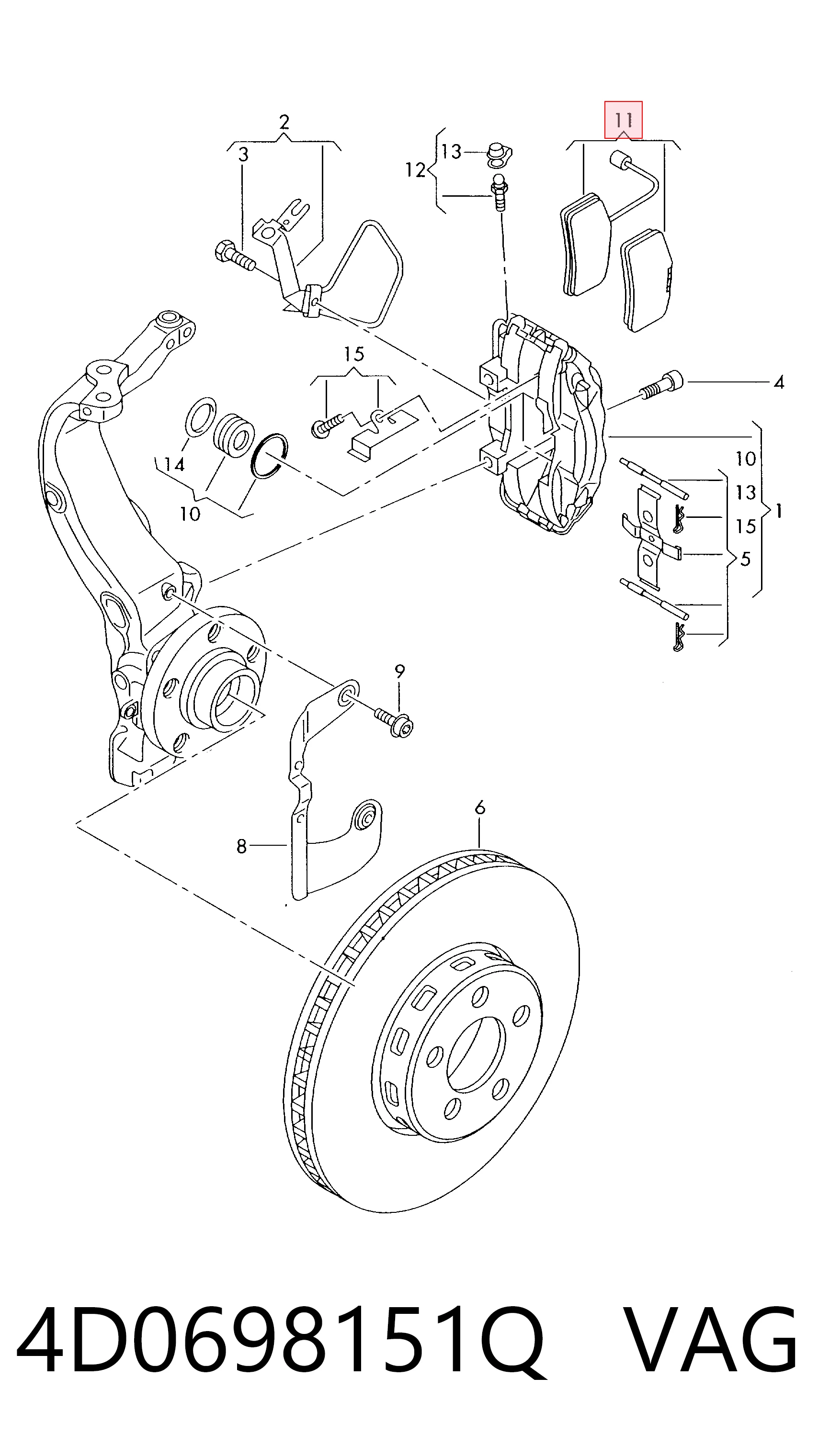 4D0698151Q VAG Колодки передние