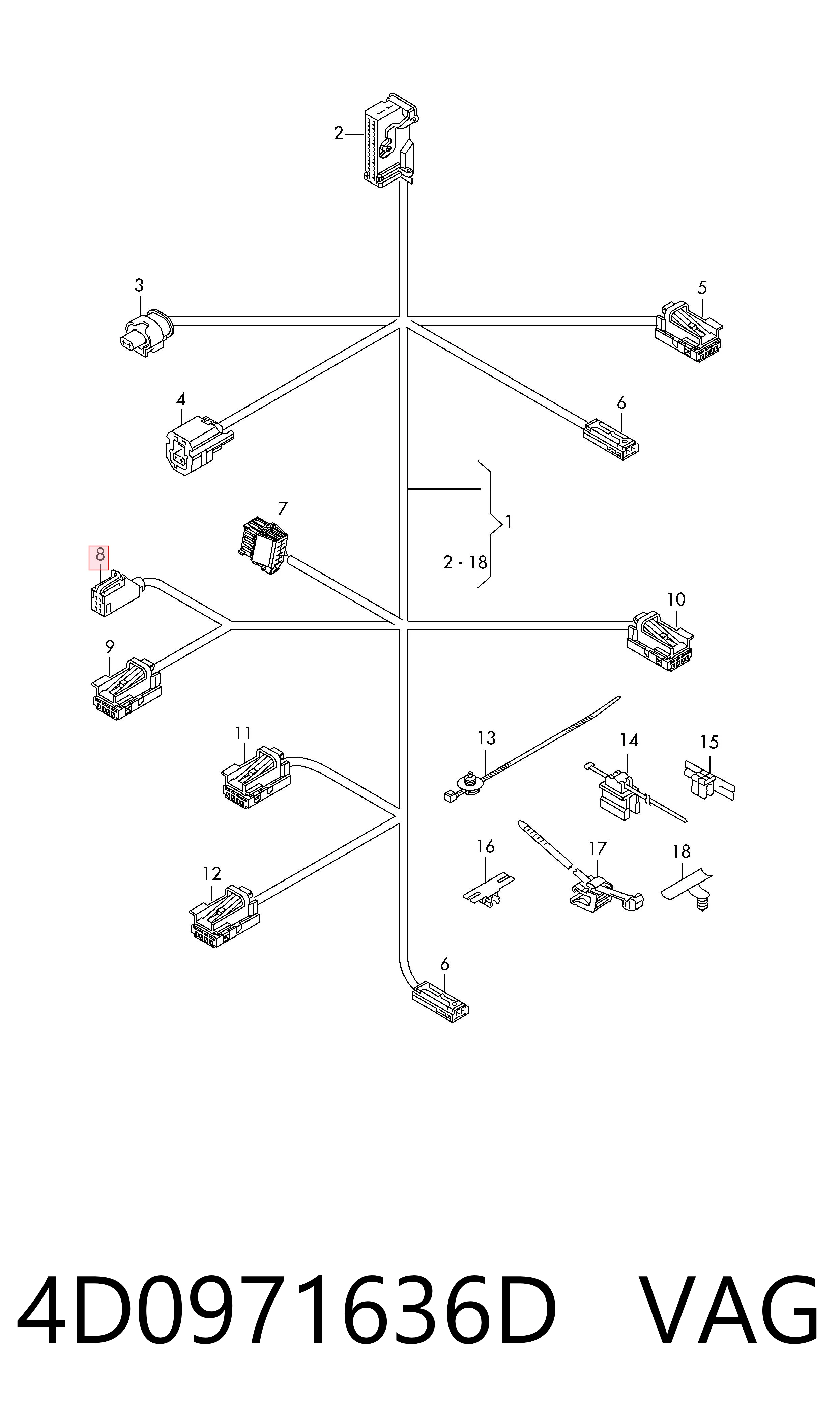  VAG 4D0971636D цена, от 2.85 USD