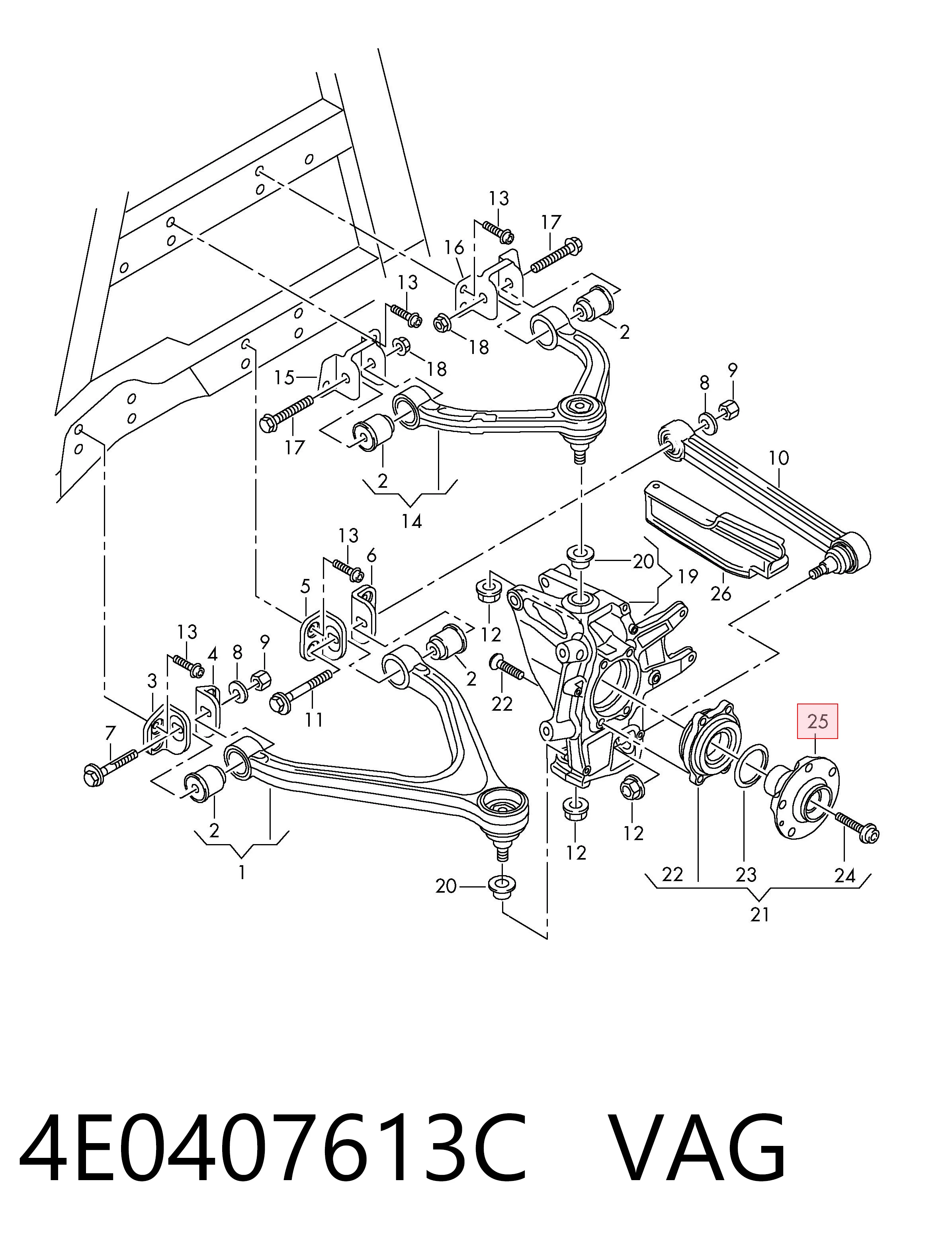 Ступицы передних колес VAG 4E0407613C цена, от 35.29 USD