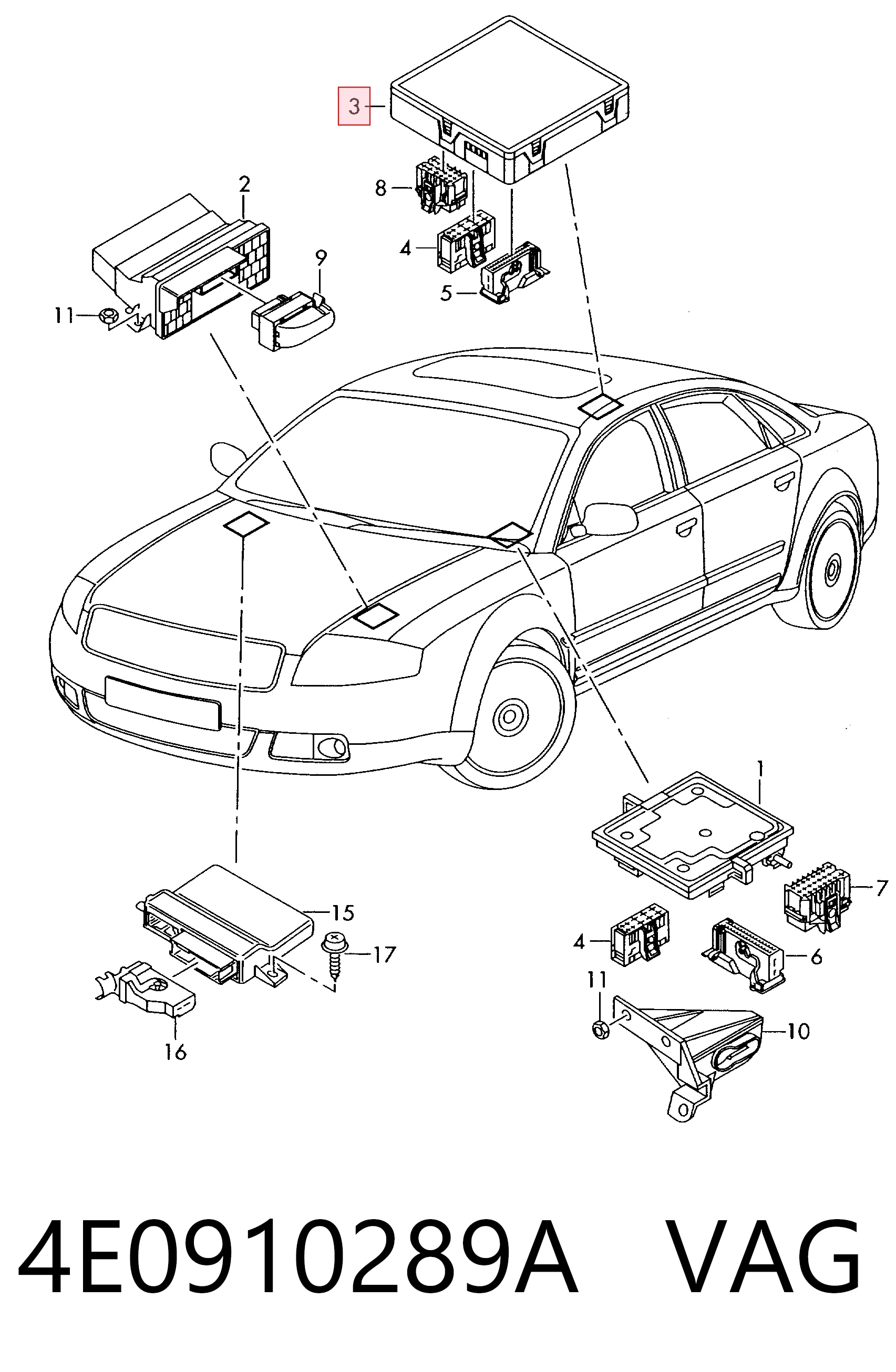 Блок комфорта Audi A8 D3 седан (4E2, 4E8) (2002 - 2010) цена, от 38.01 USD