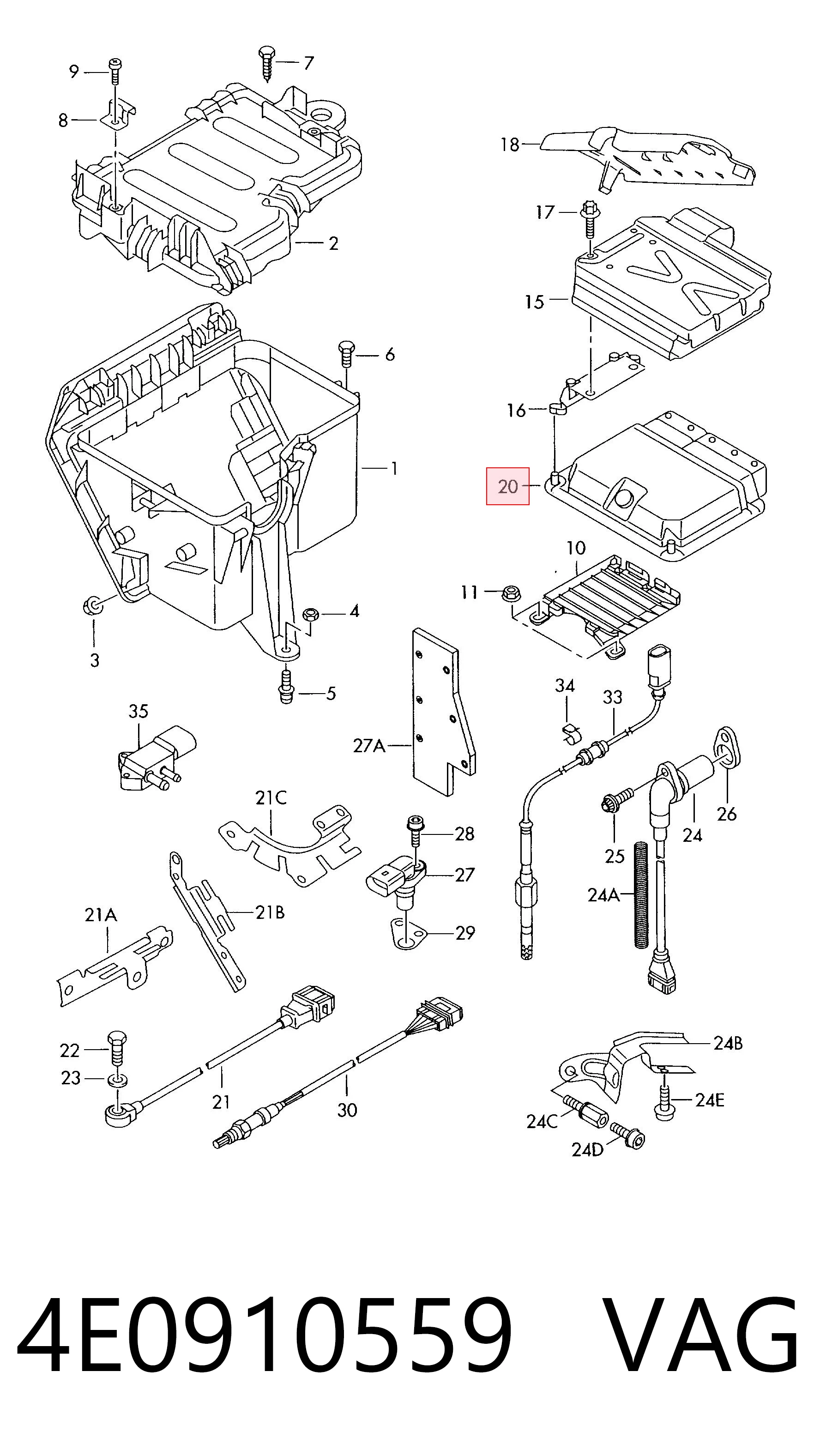 Мозги двигателя на Audi A8 D3 4E2, 4E8