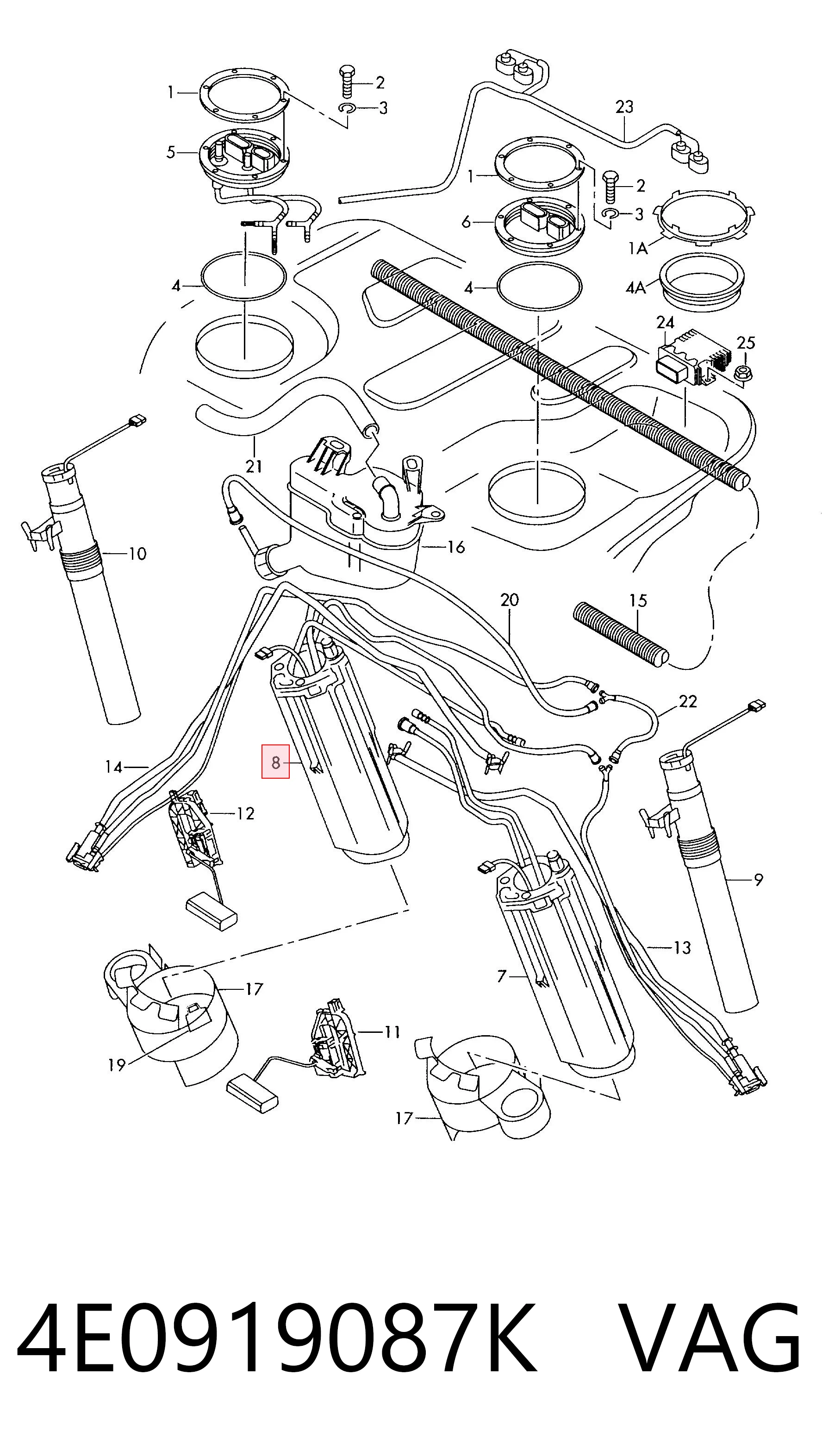 Насос топливный электрический MAM00154M Magneti Marelli