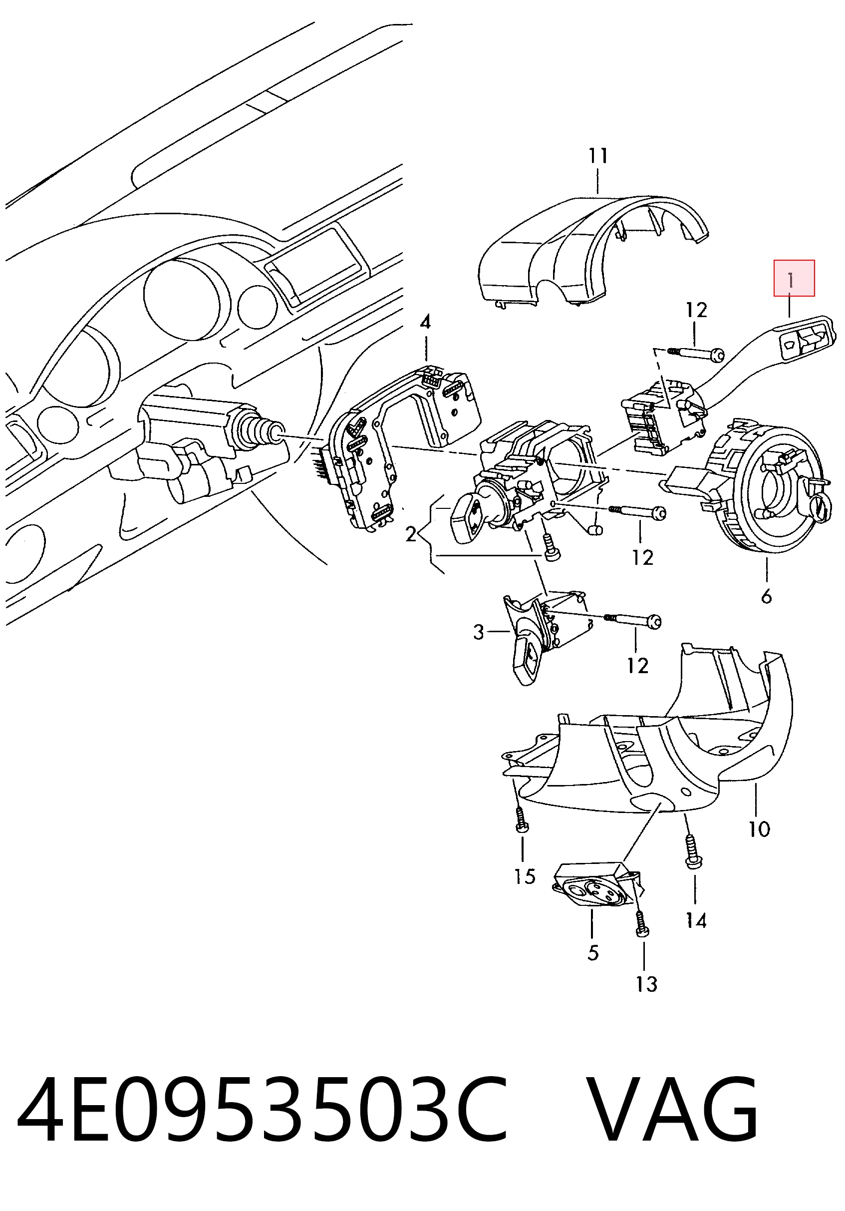 4E0953503C VAG Переключатель подрулевой, правый