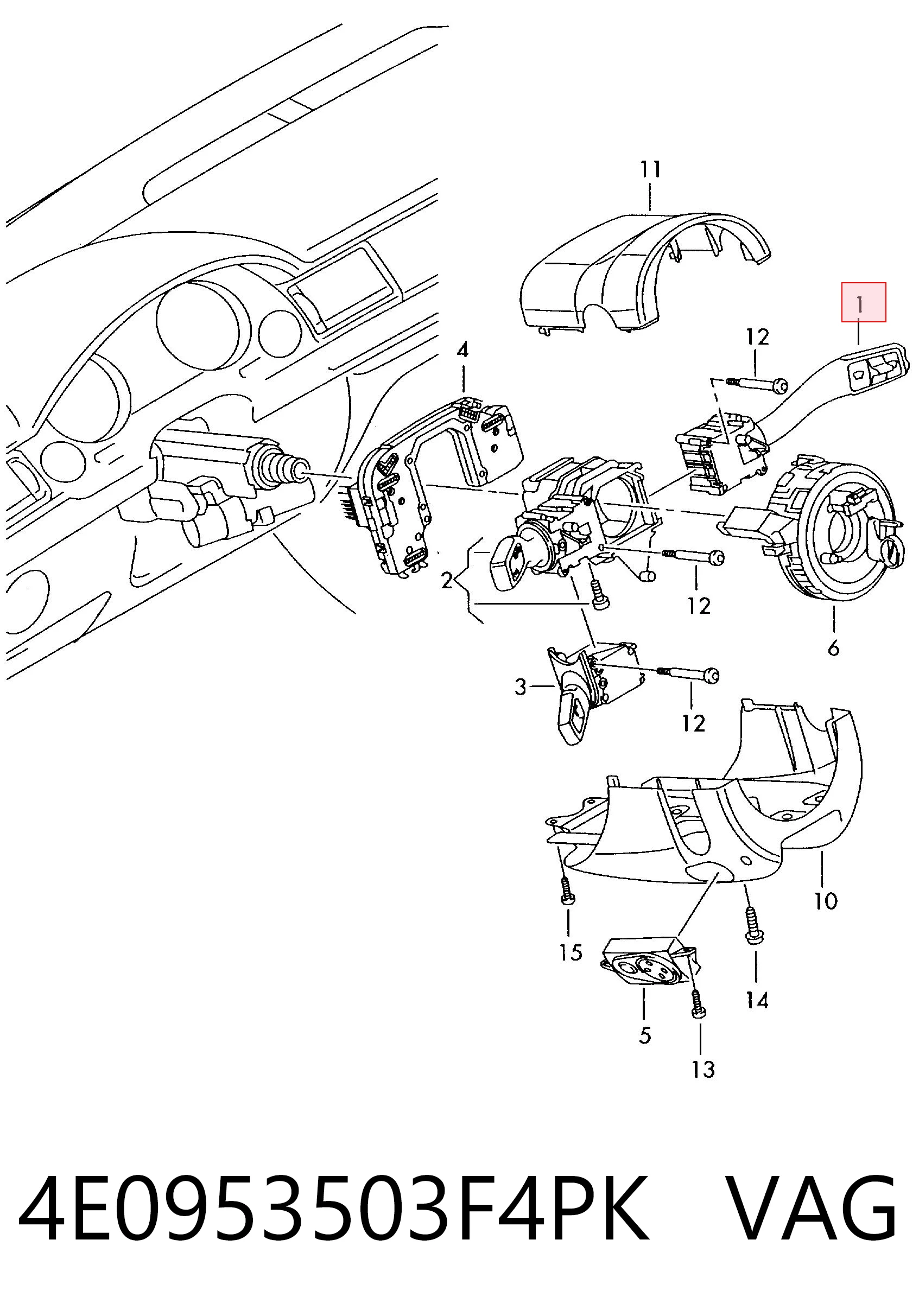4E0953503F4PK VAG Переключатель подрулевой, правый