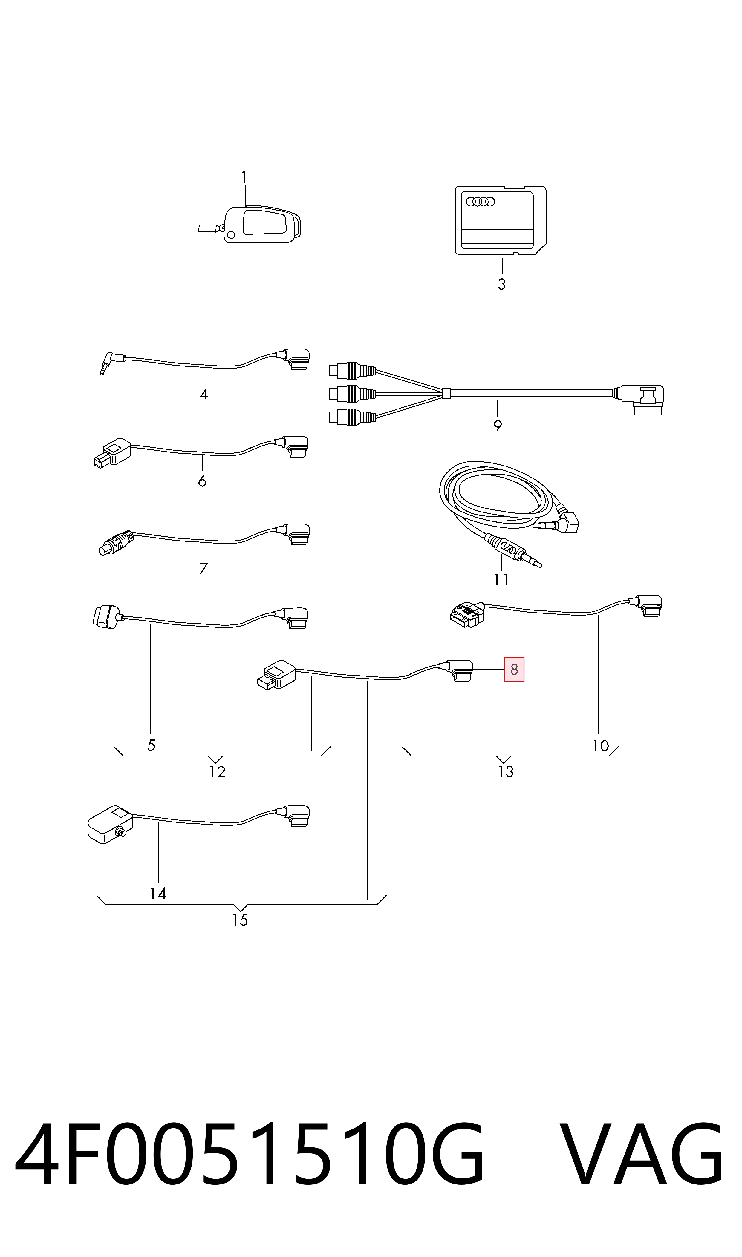 4F0051510G VAG USB-разветвитель