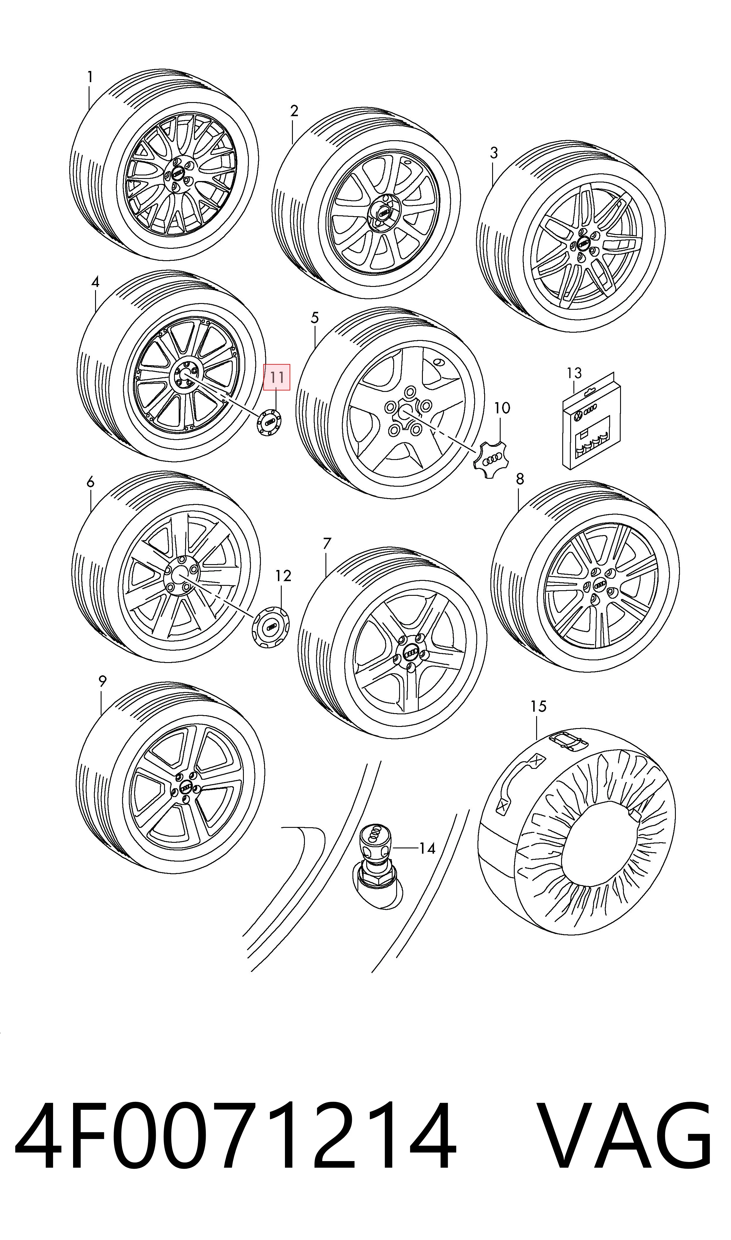 4F0071214 VAG Колпаки на диски