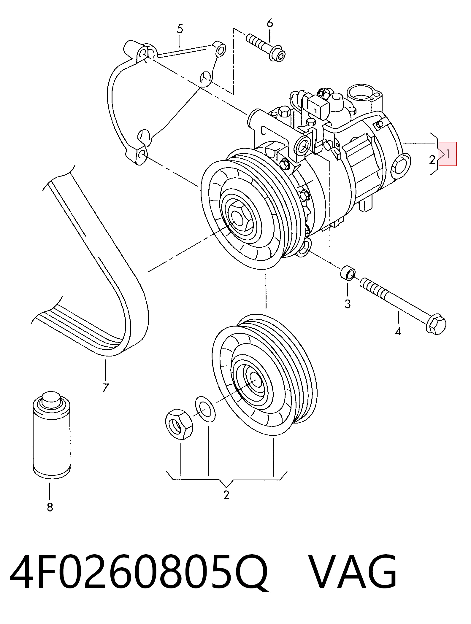 4F0260805Q VAG Компрессор хладагента