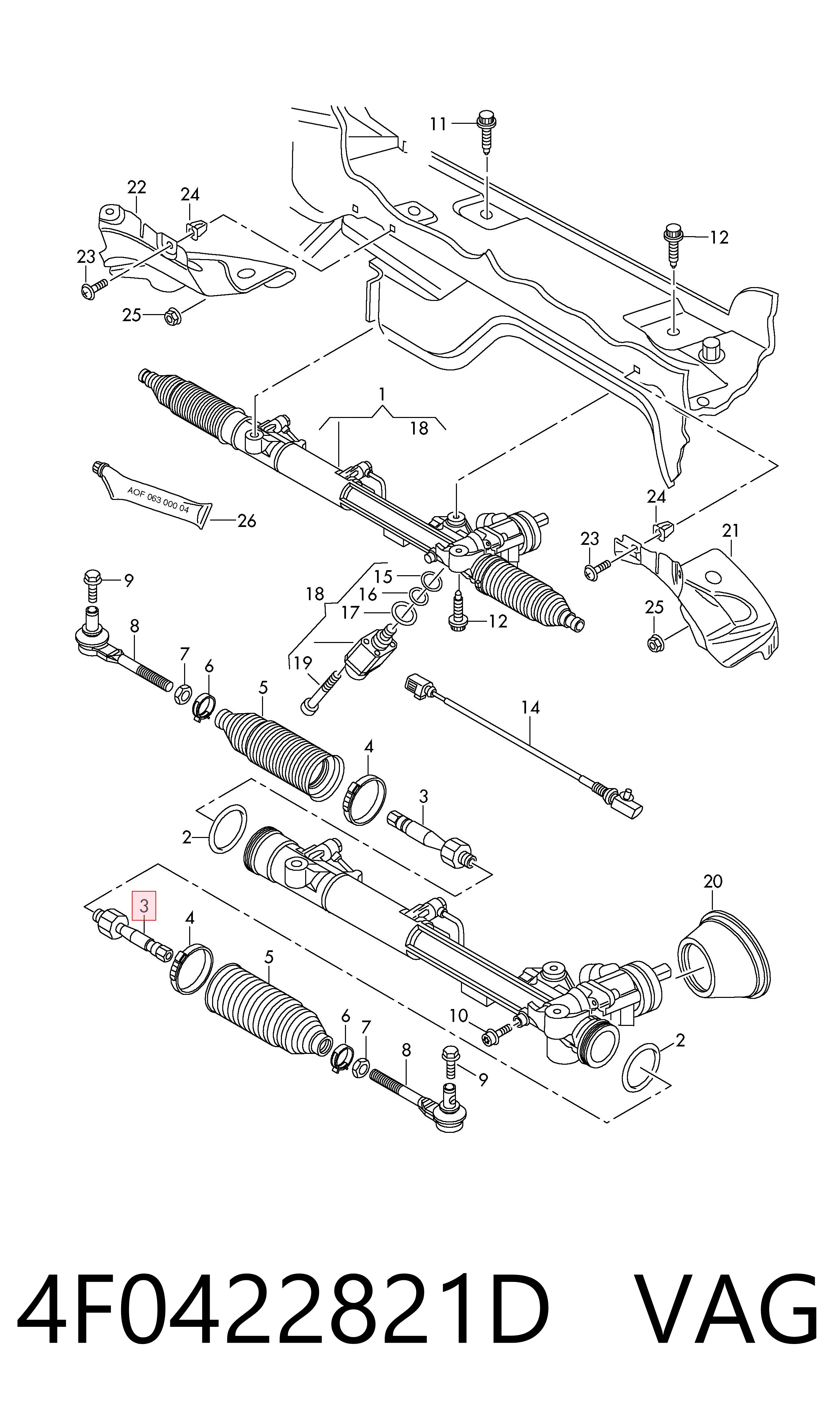 4F0422821D VAG Тяги рулевые