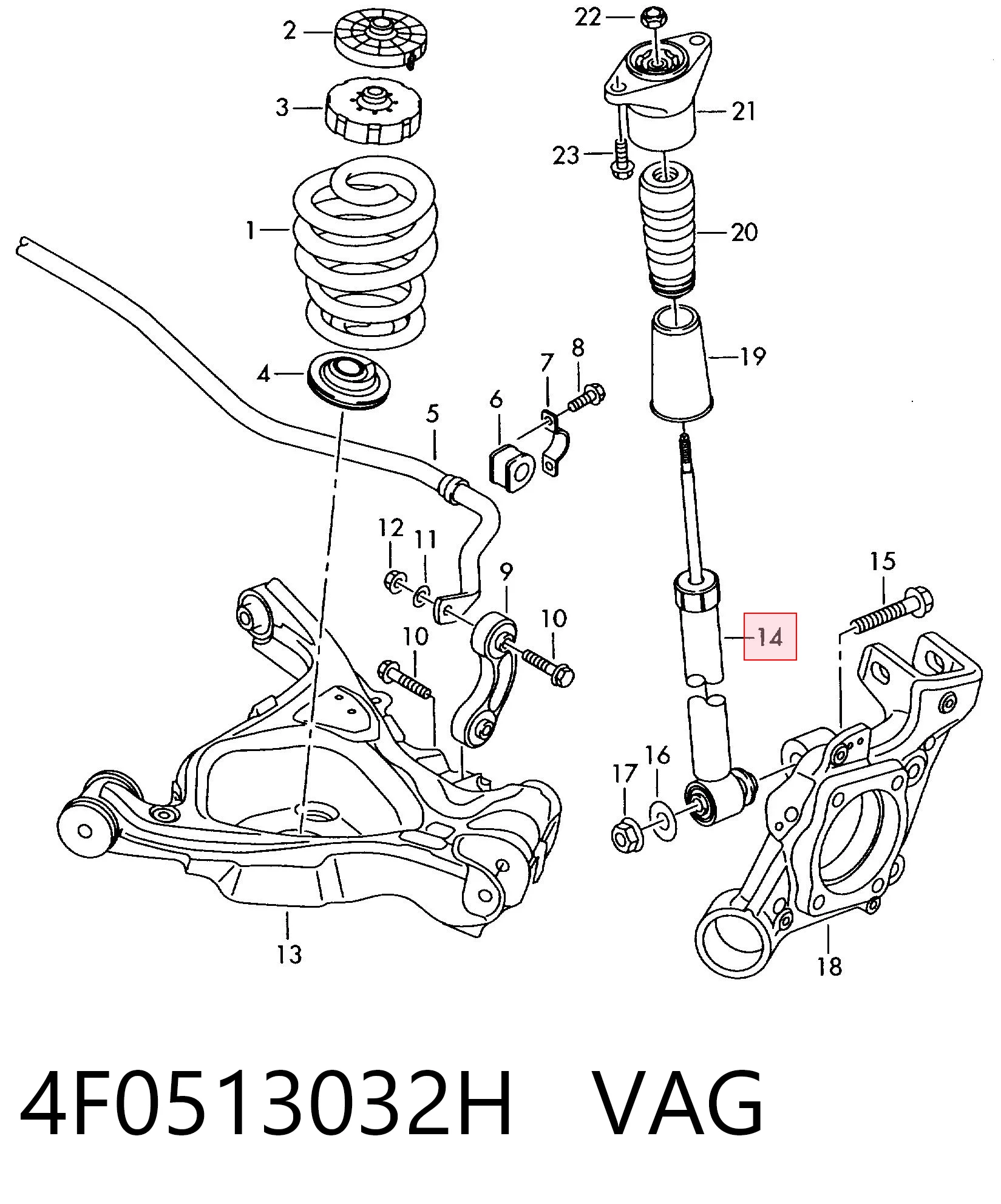 4F0513032H VAG Амортизаторы задние