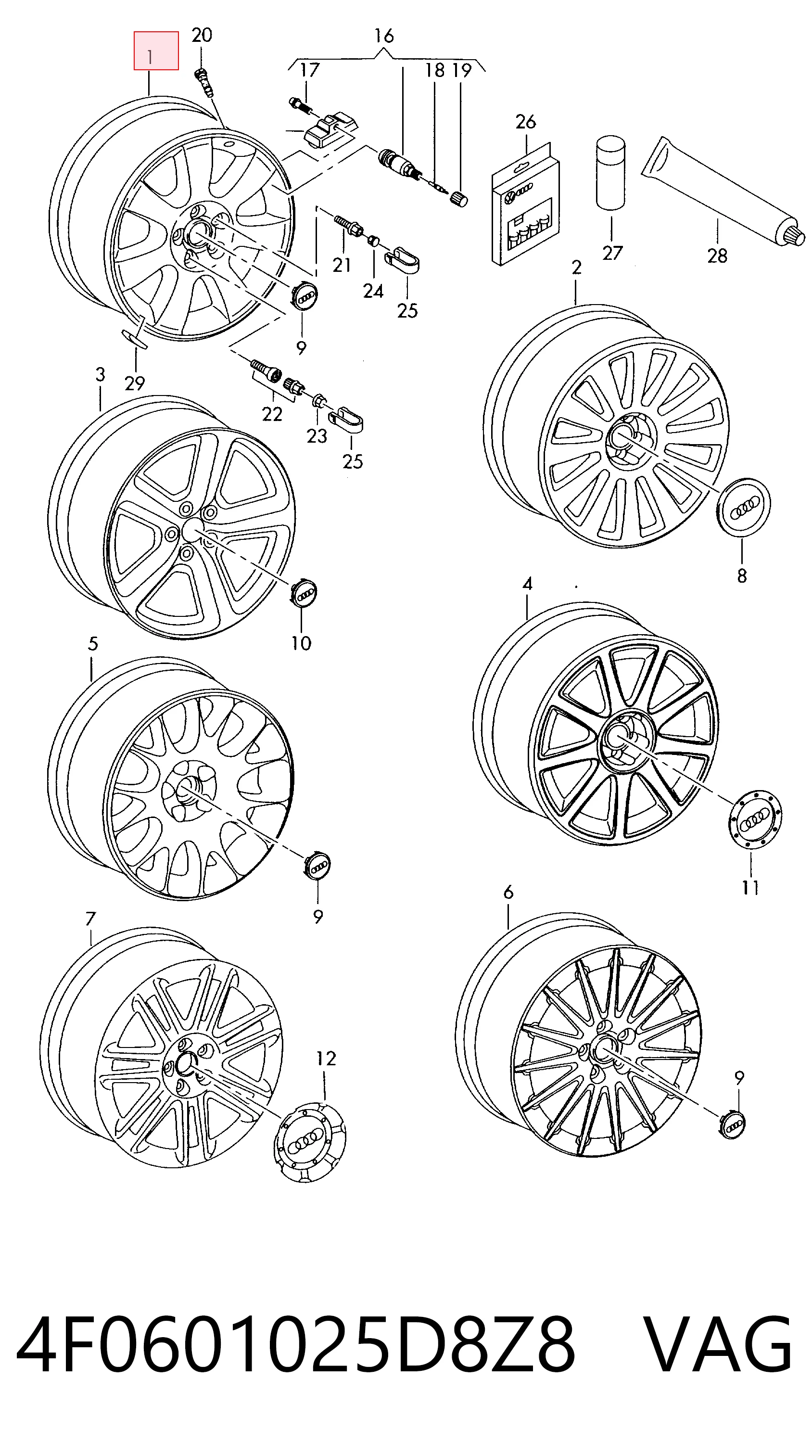 4F0601025D8Z8 VAG Оригинальные диски