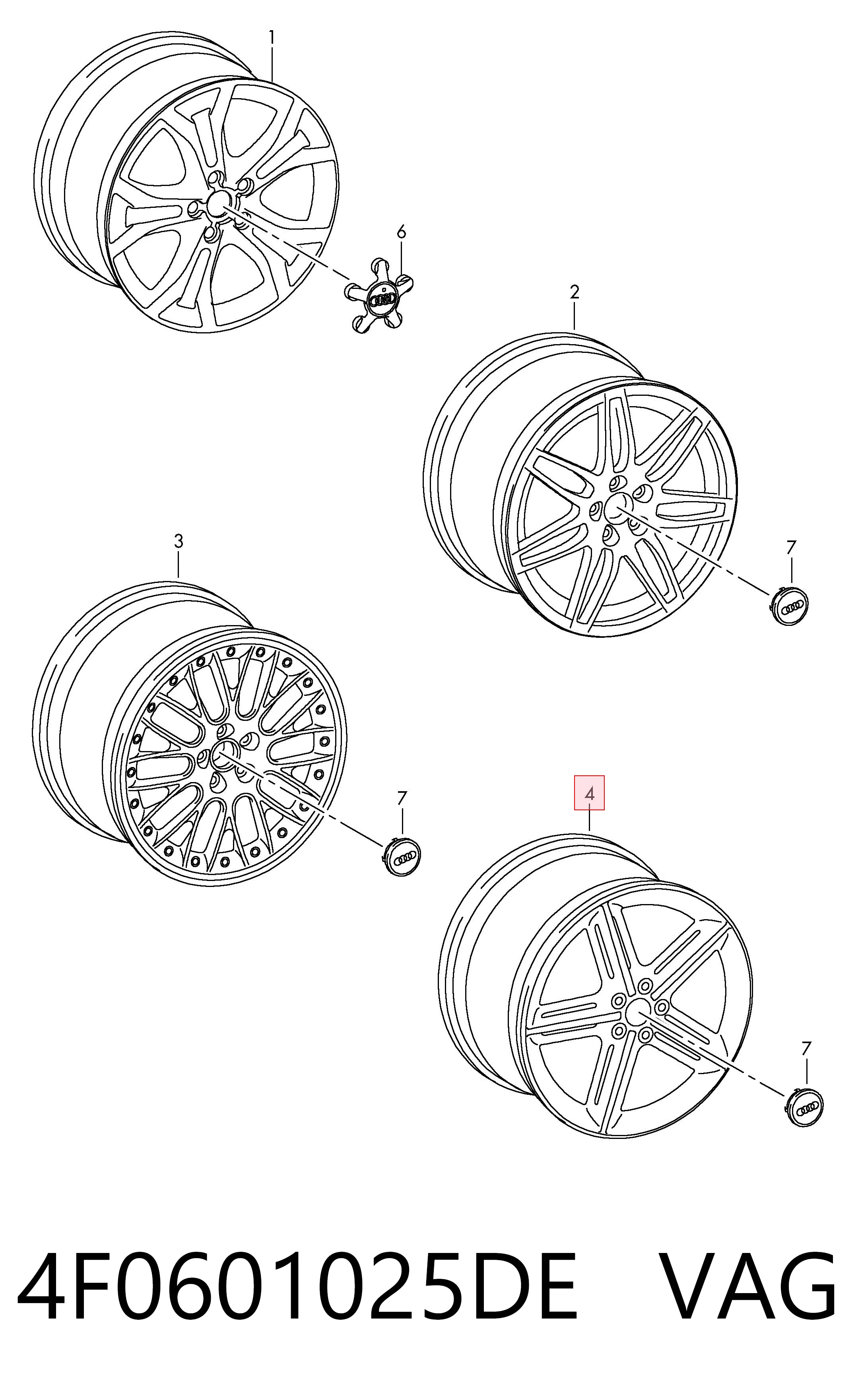 4F0601025DE VAG Оригинальные диски
