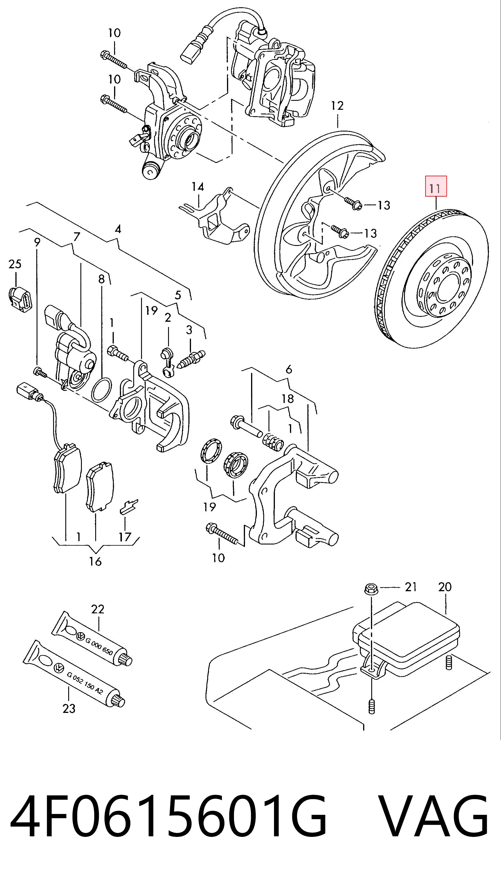 4F0615601G VAG Дисковый тормоз