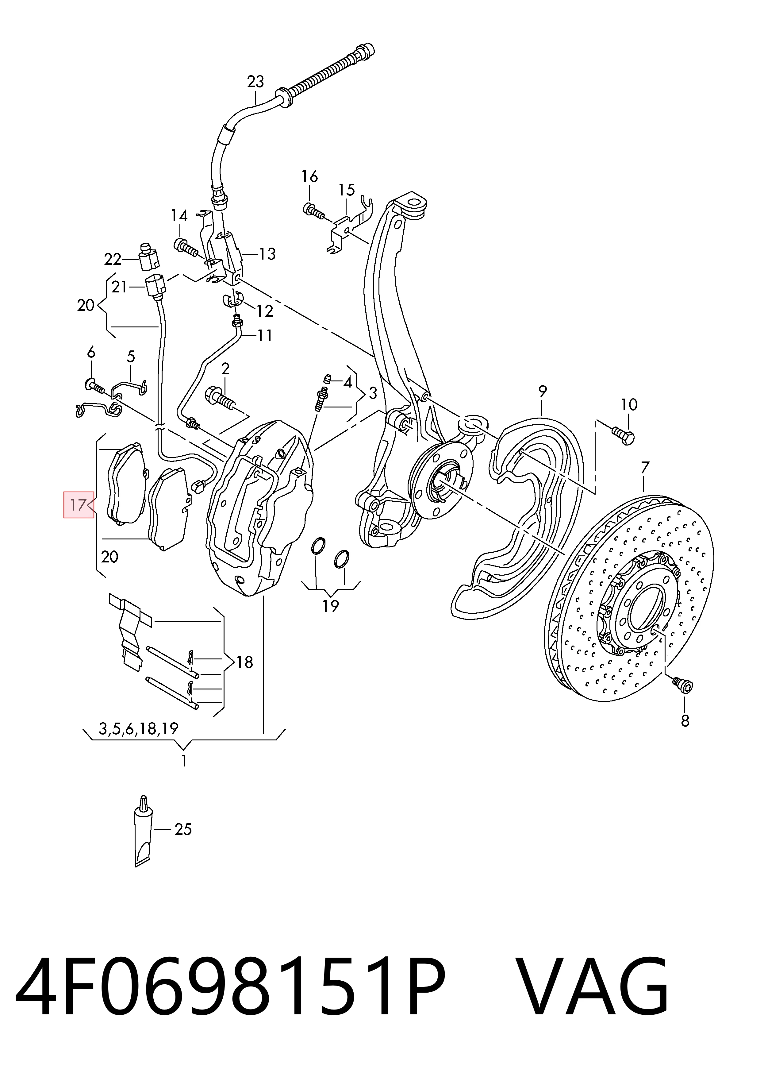 4F0698151P VAG Колодки передние