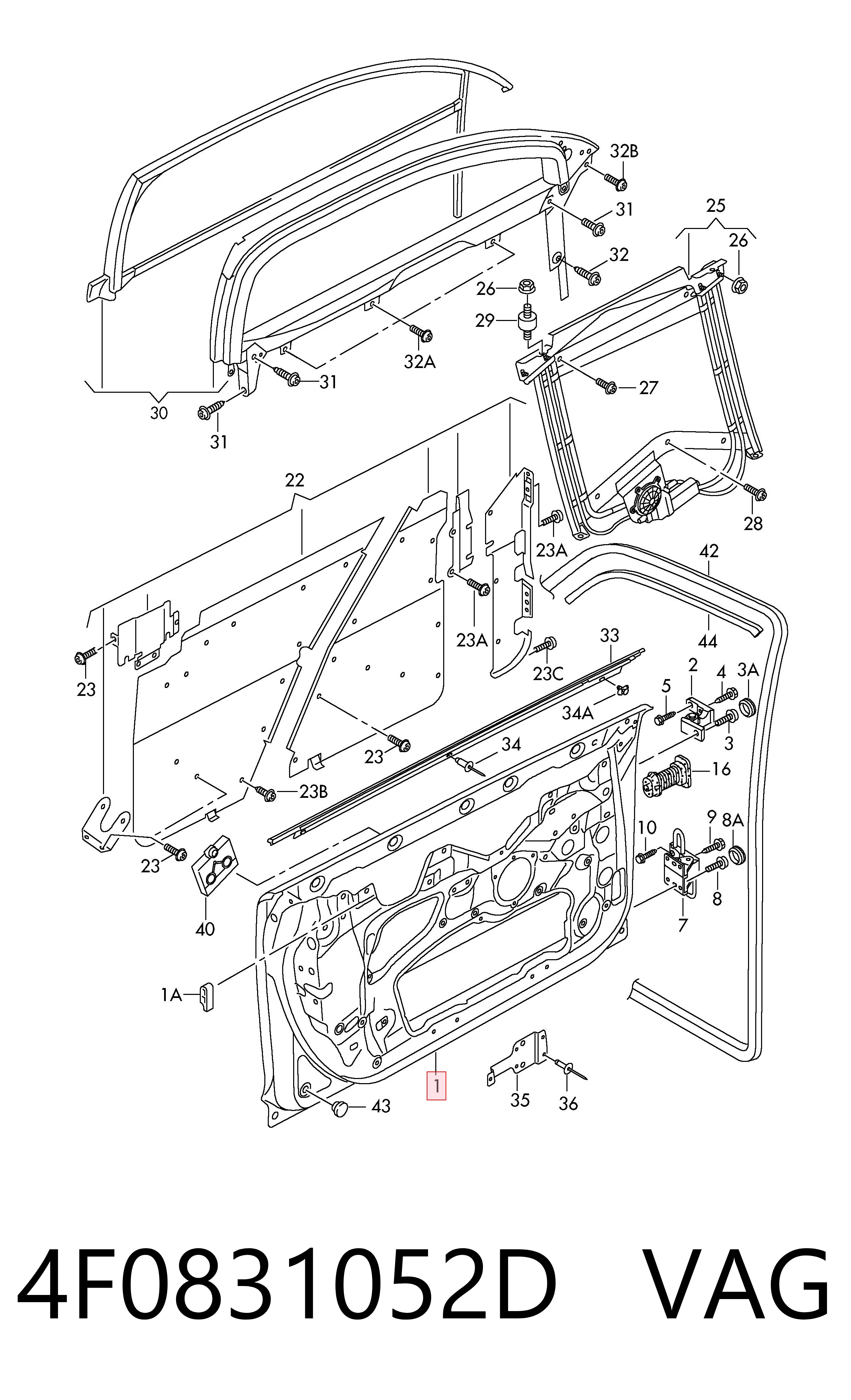 Дверь передняя правая на Audi A6 C6 4F2