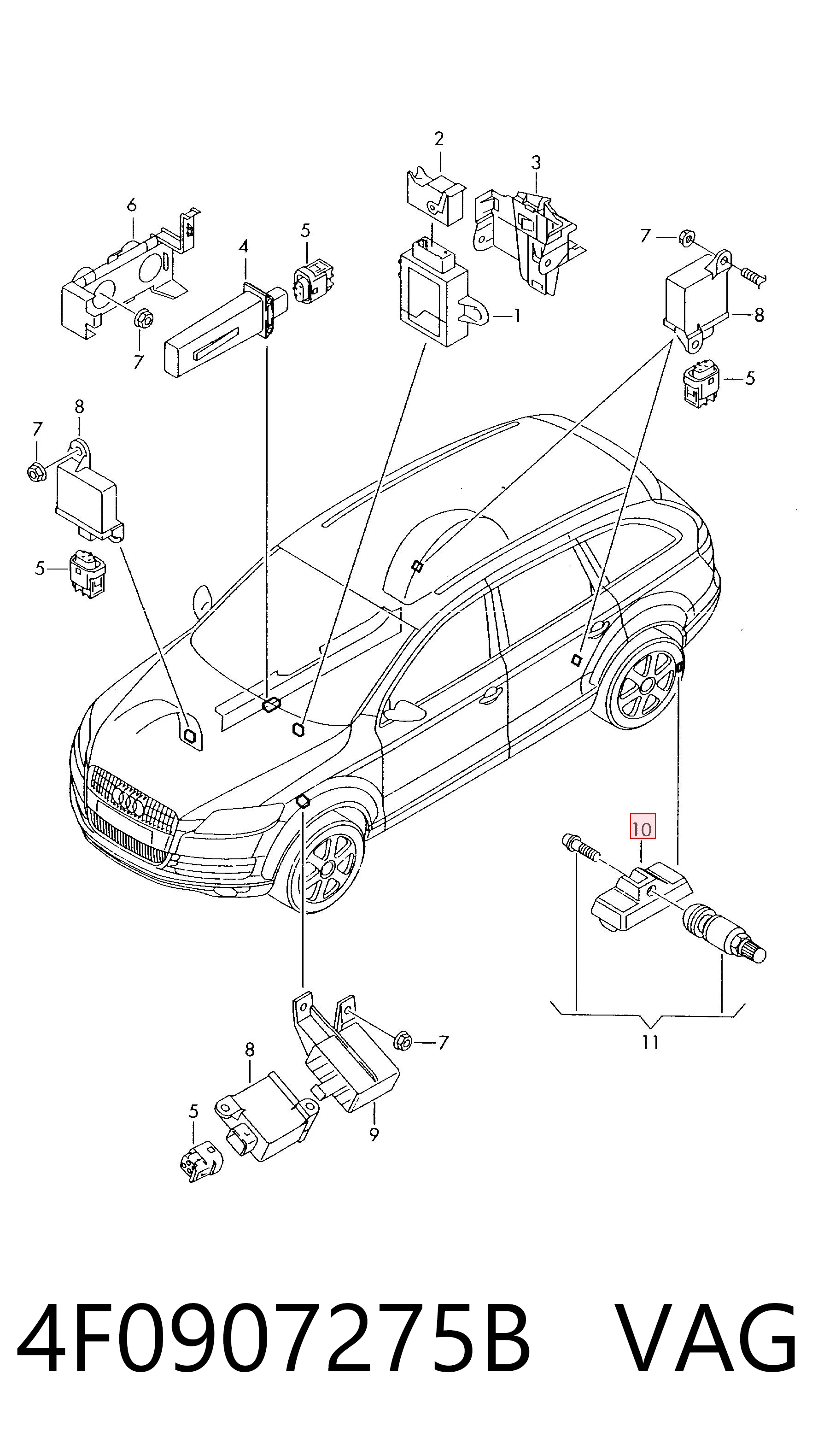 Манометр воздушный на Audi A6 C7 4G2, 4GC