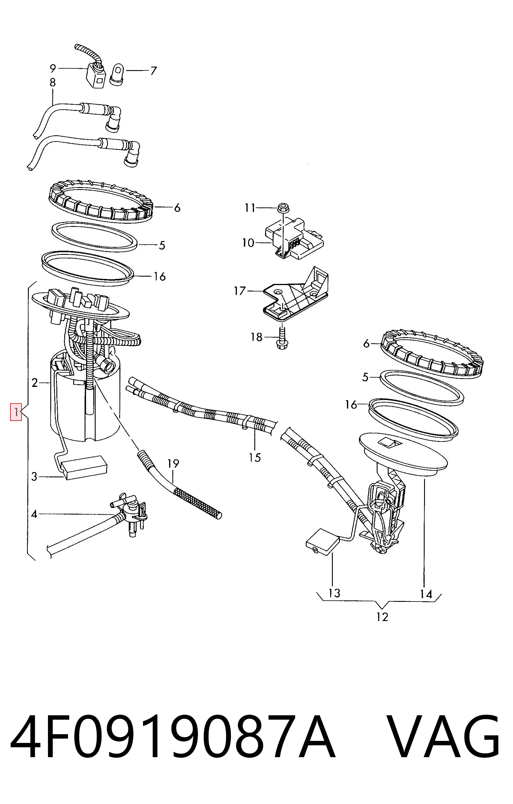 4F0919087A VAG Электробензонасос