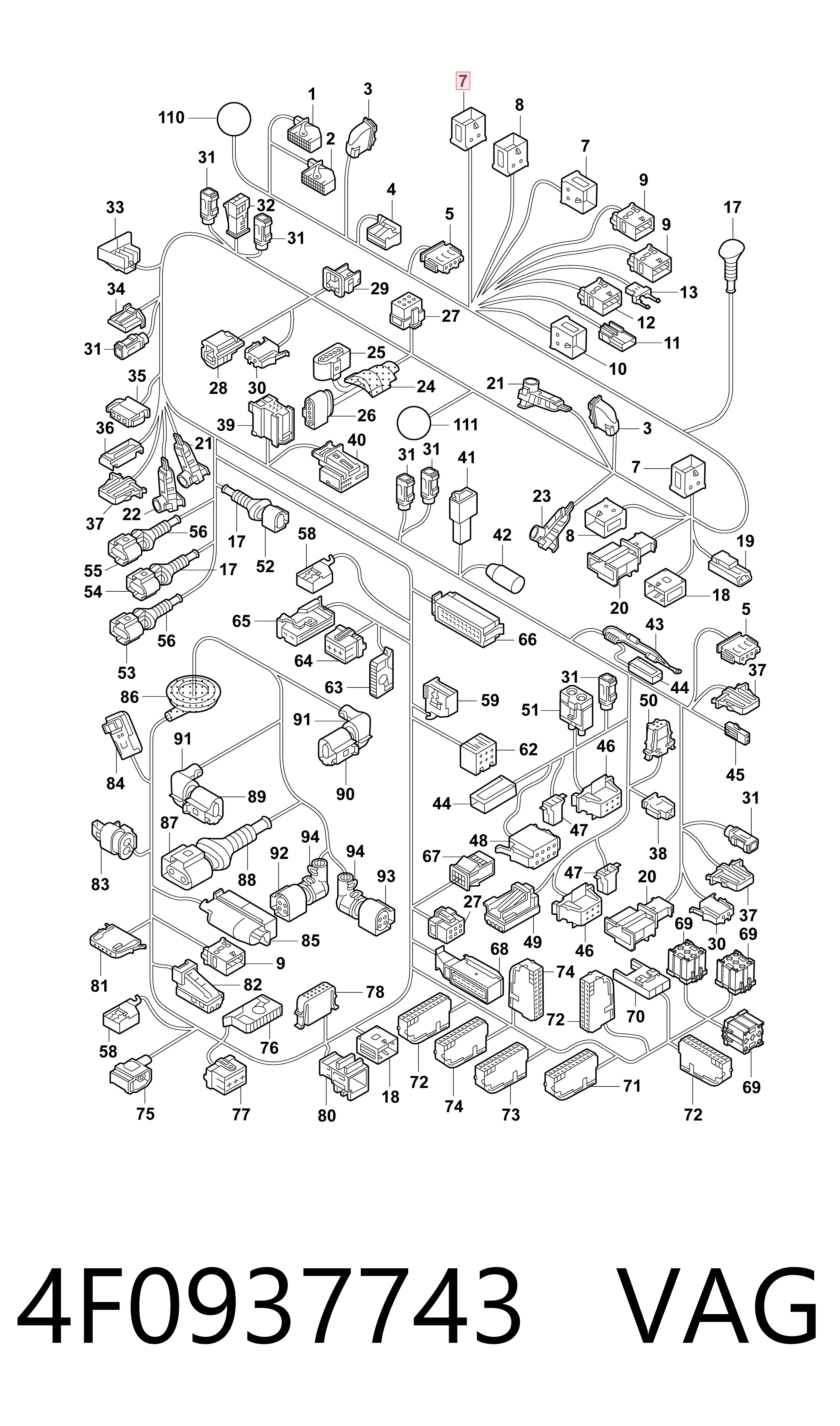 4F0937743 VAG Разъем (фишка) генератора