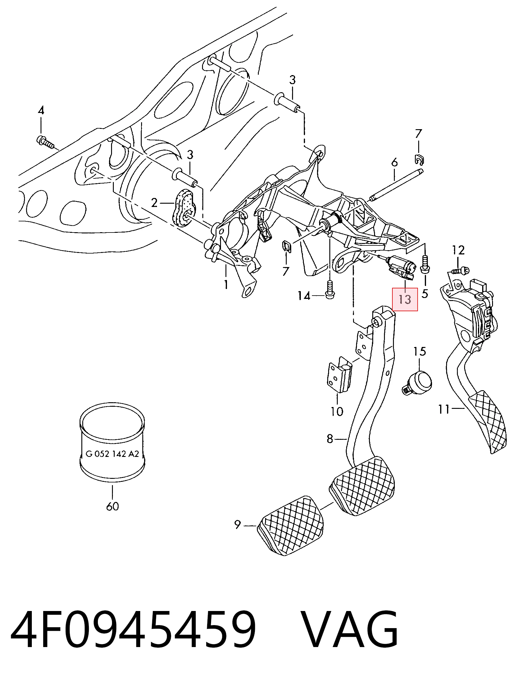 Купить 4F0945459B Bentley Лягушка стоп сигнала