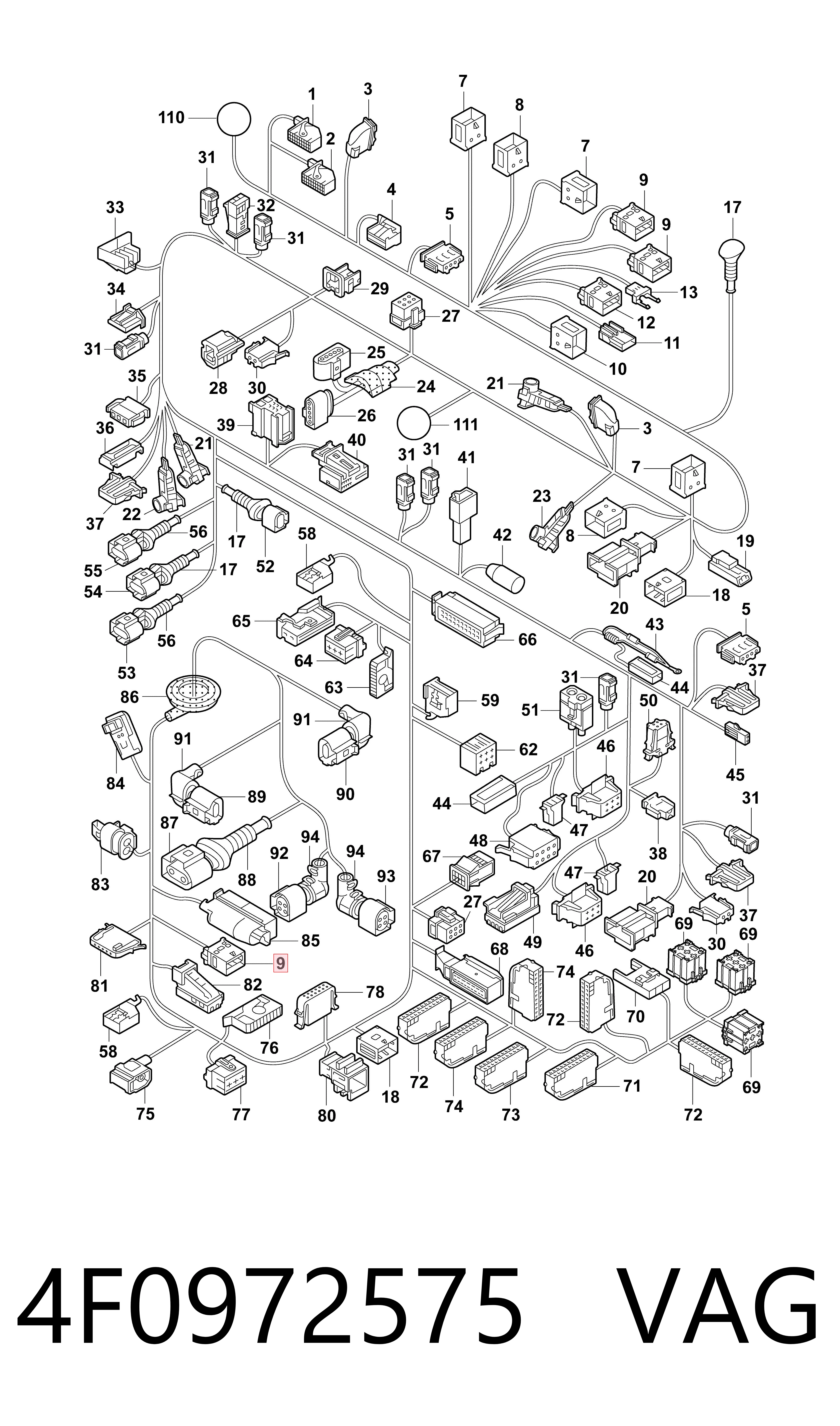 4F0972575 VAG Разъем (фишка) генератора
